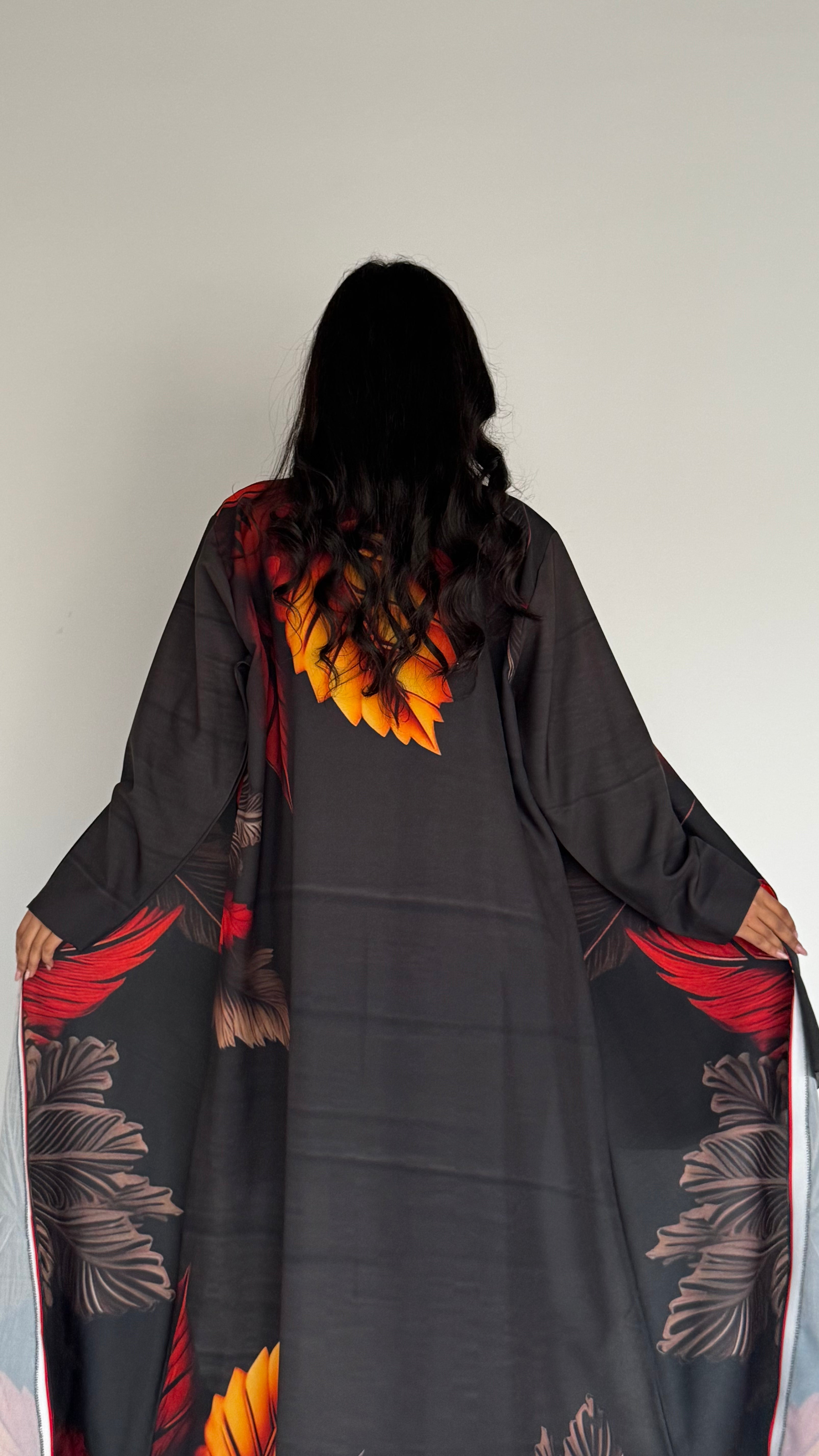 MW1799 - عباية طباعة بالوان متناغمة - Aya