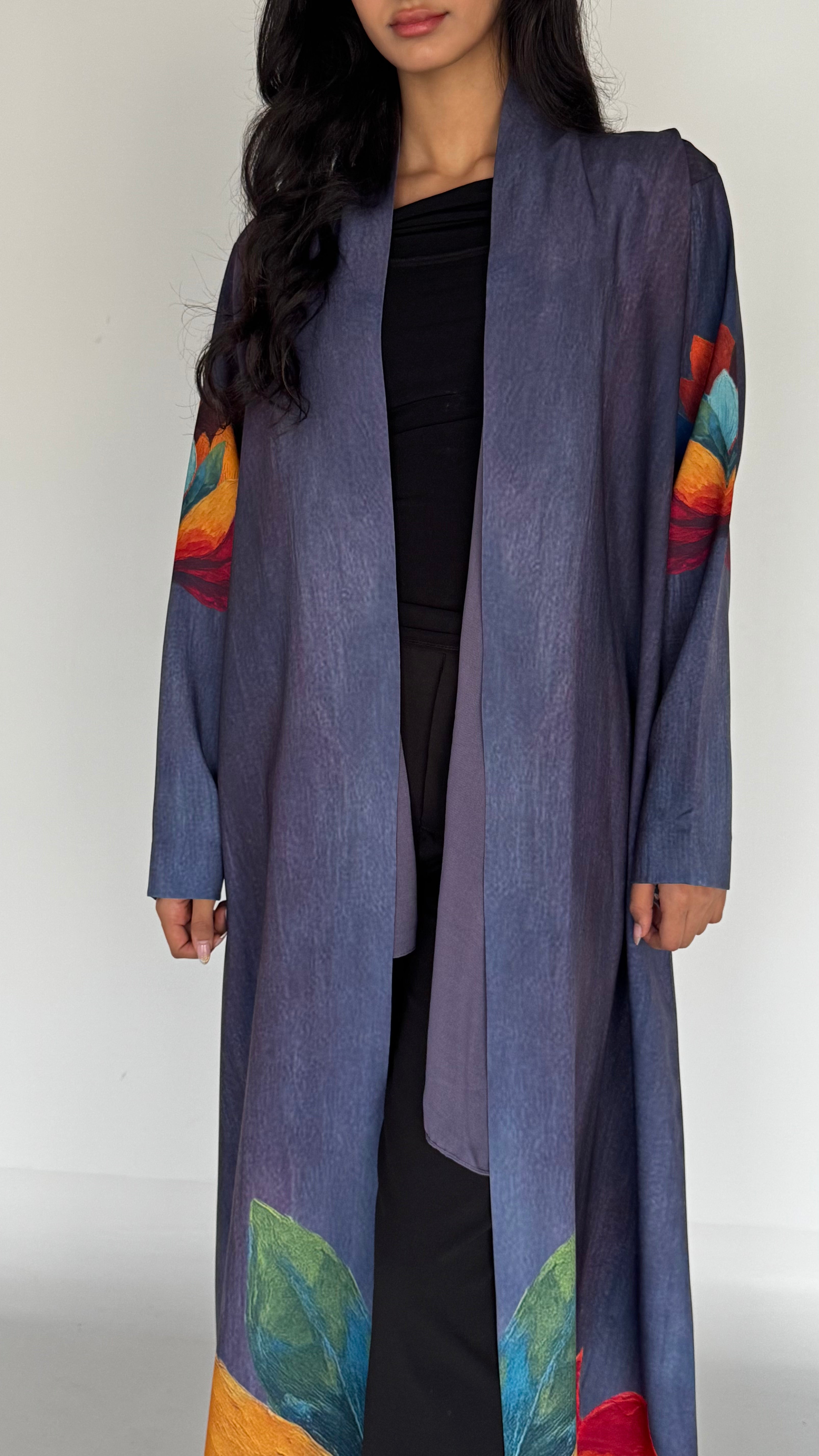 MW1800 - عباية طباعة بالوان متناغمة - Aya