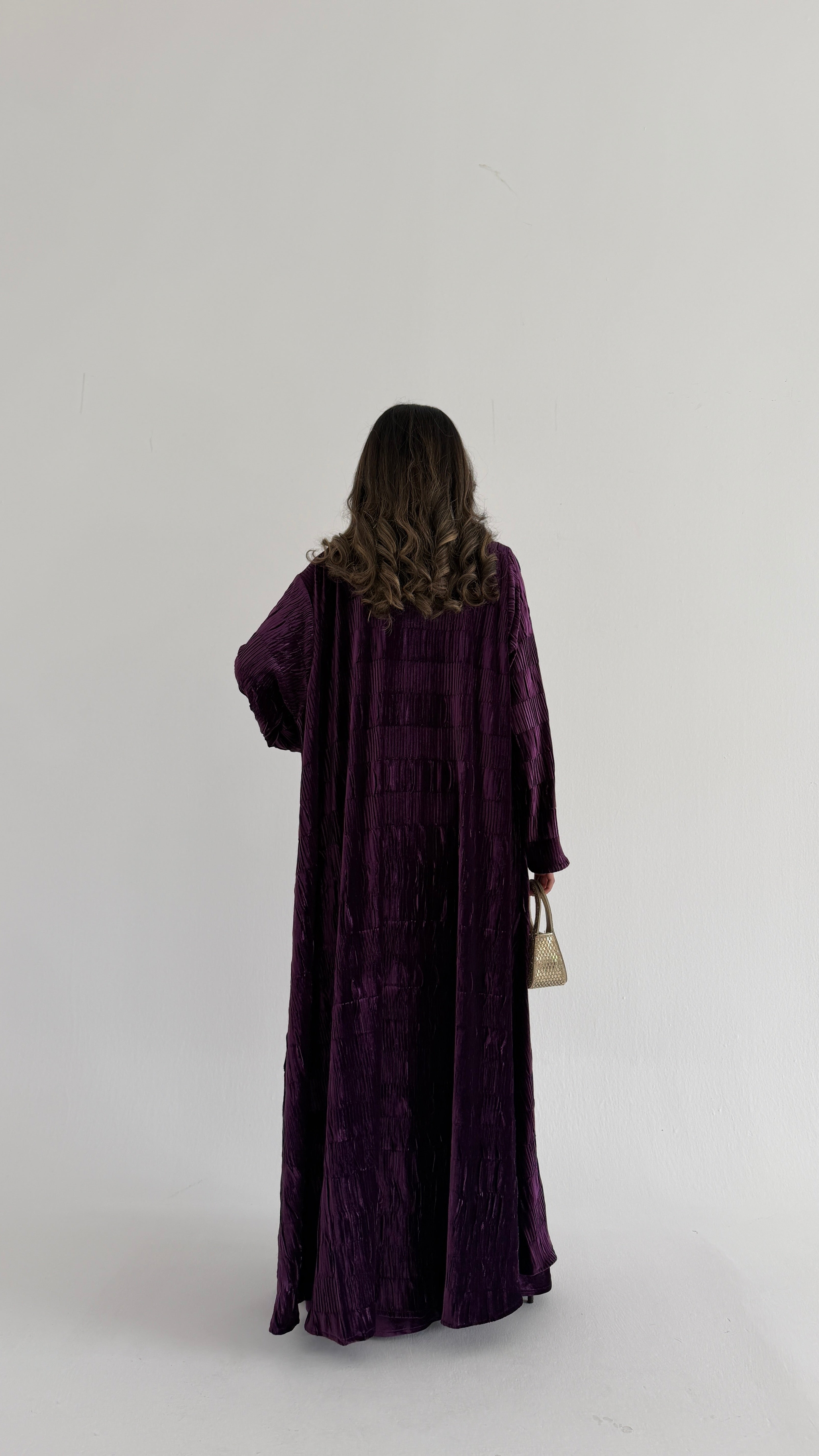 MWJ016 - جلابية شامواه مكسر بقطعتين فستان داخلي وقطعة من فوق - Aya