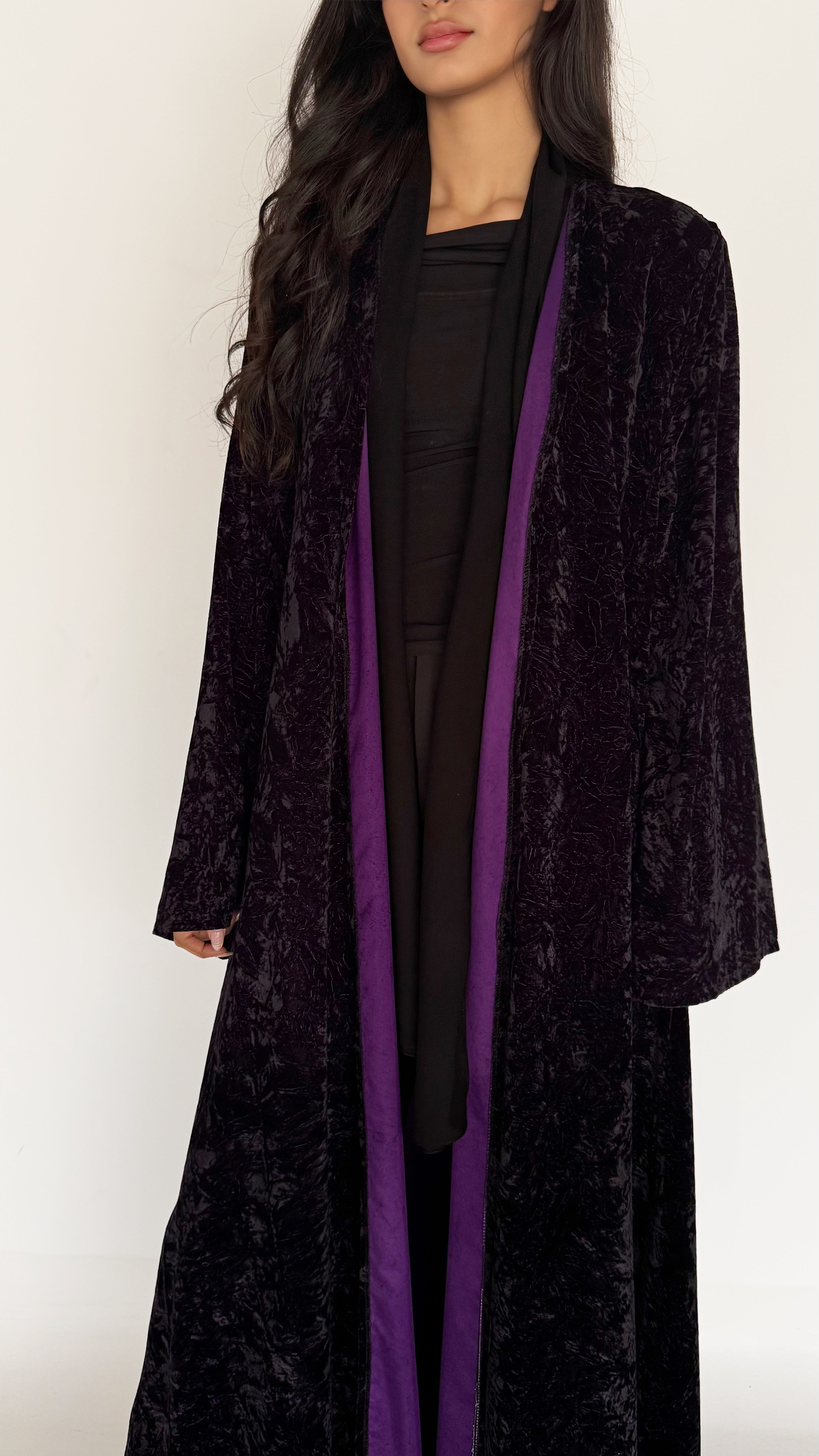 MW1768 - عباية مخمل مشجرة - Aya