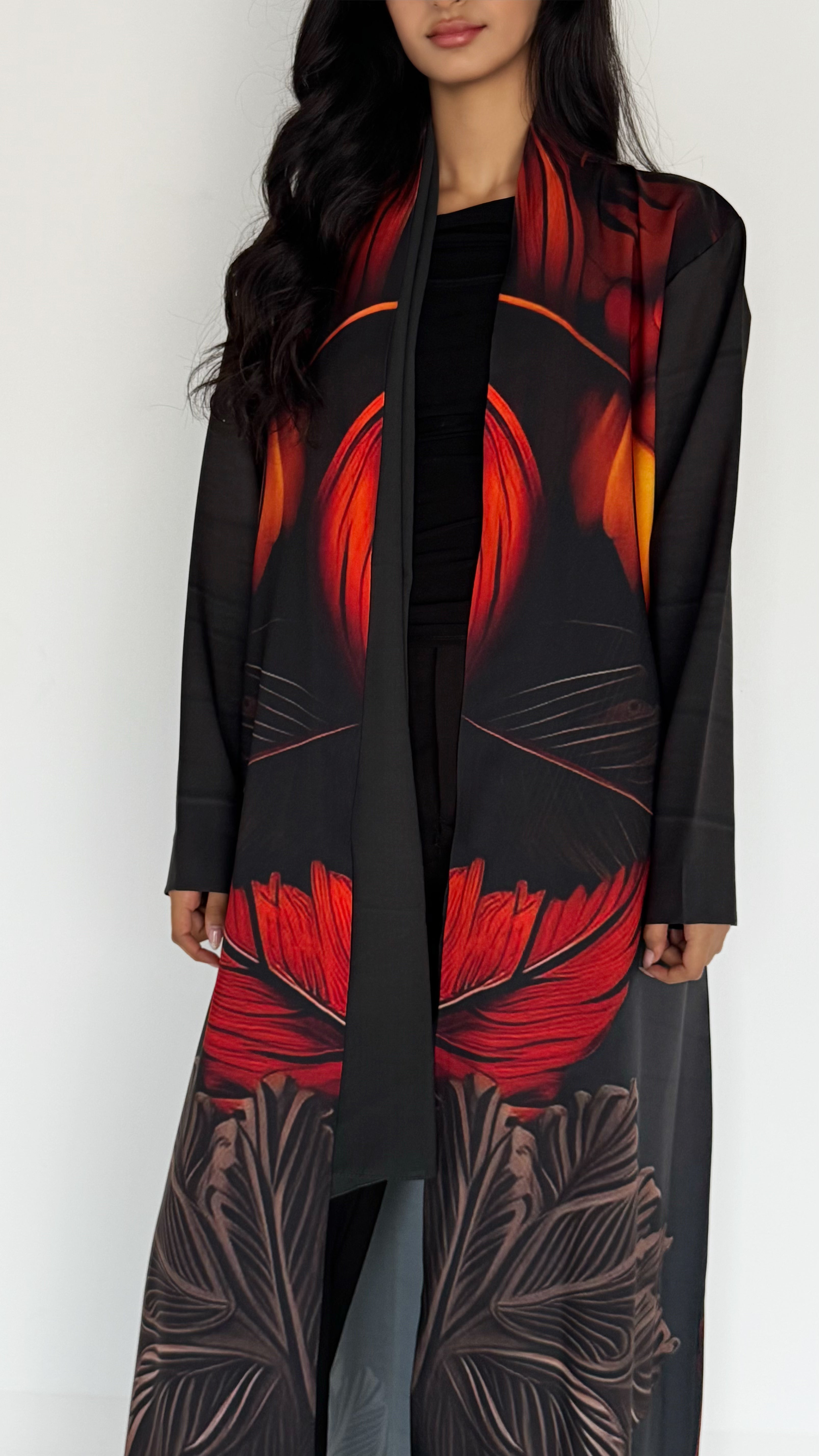 MW1799 - عباية طباعة بالوان متناغمة - Aya