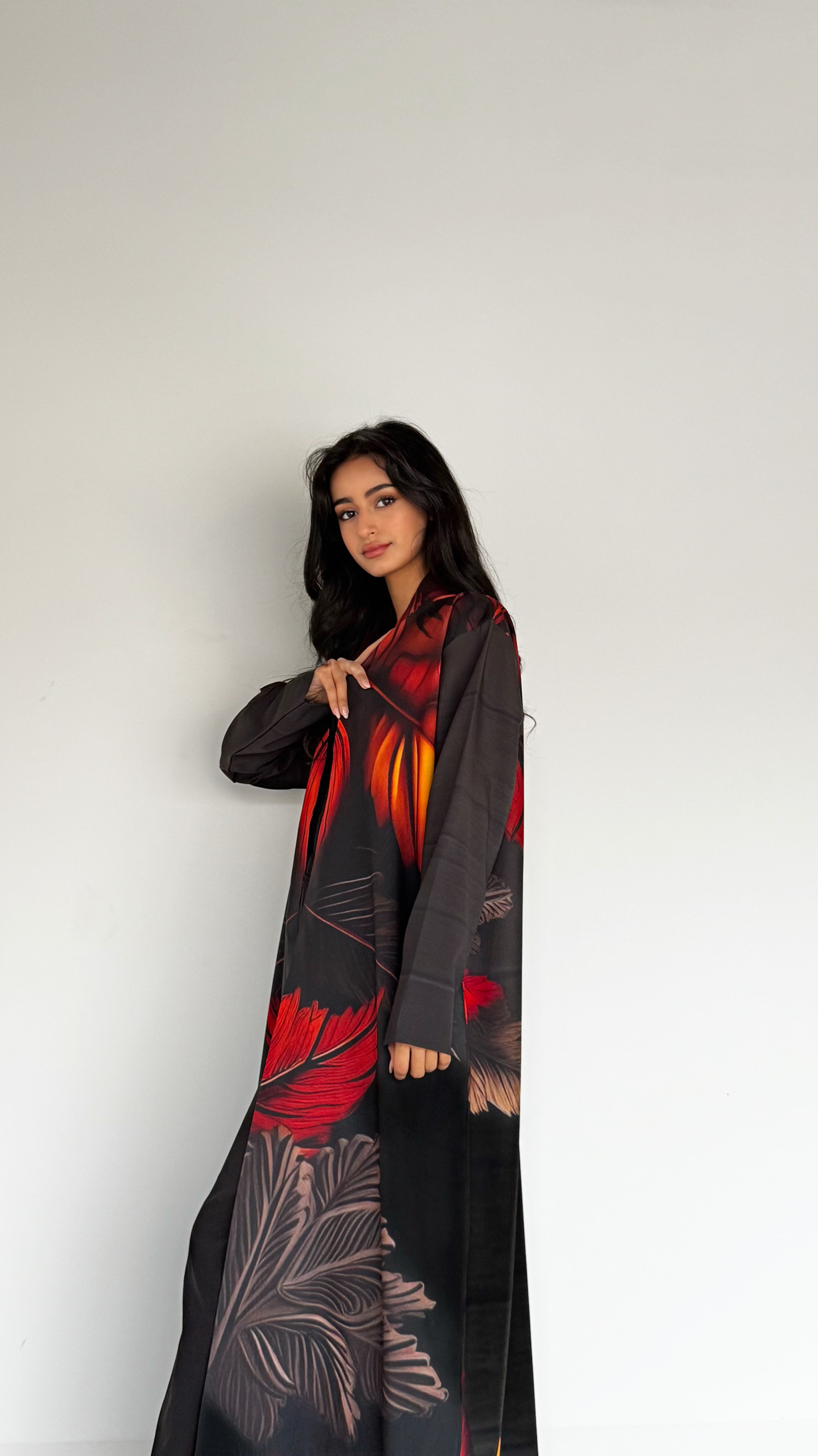 MW1799 - عباية طباعة بالوان متناغمة - Aya