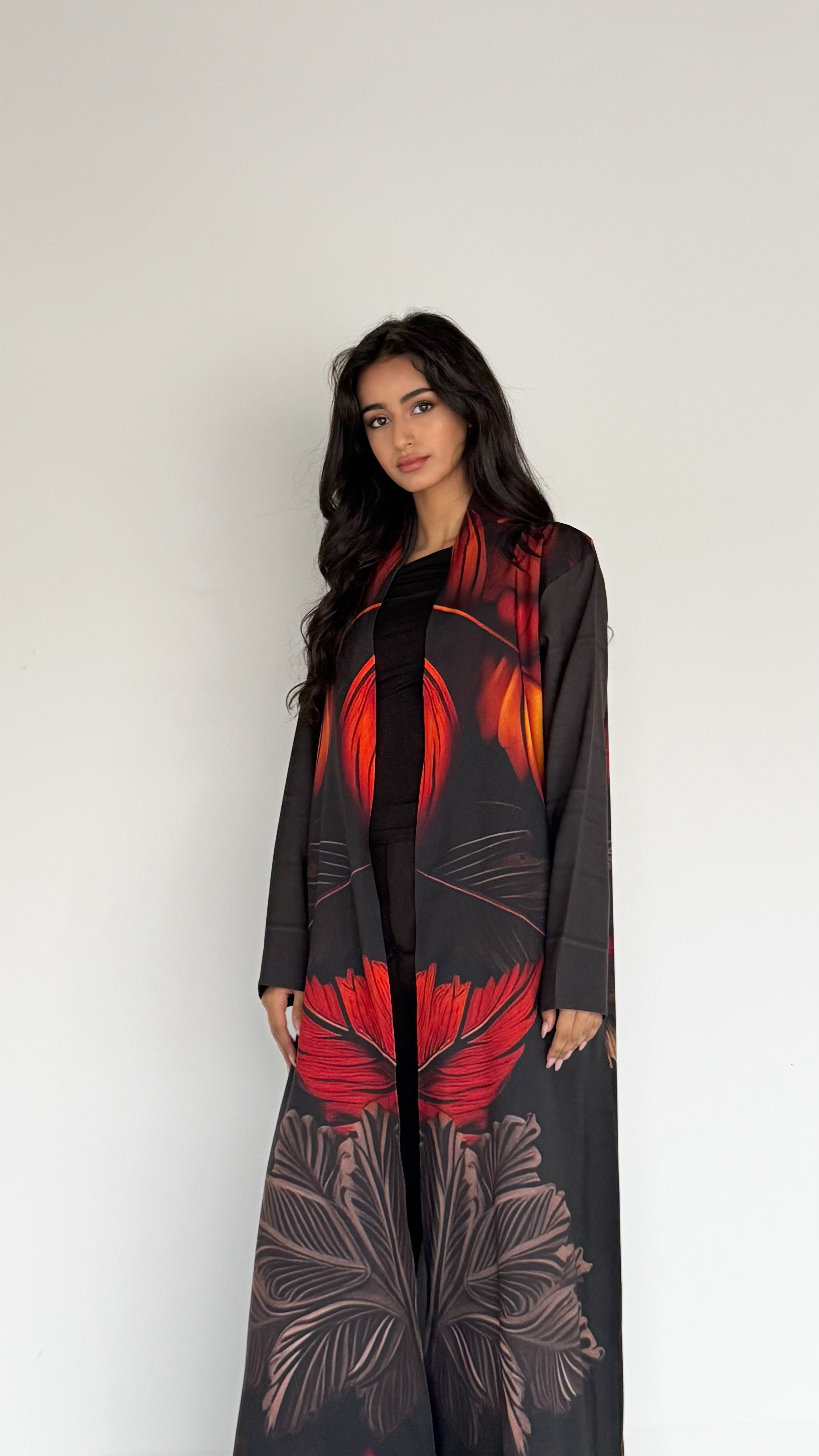 MW1799 - عباية طباعة بالوان متناغمة - Aya