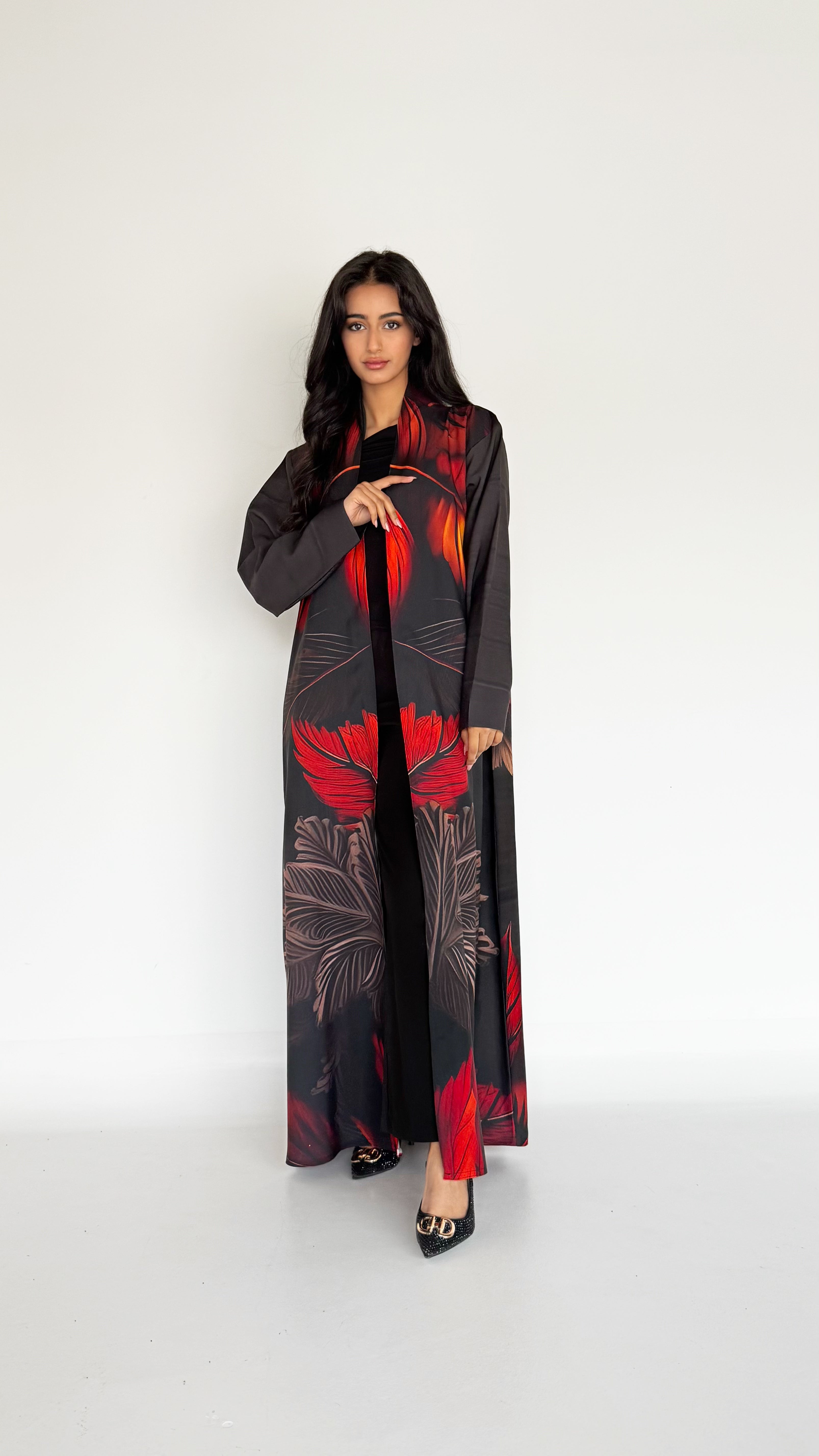 MW1799 - عباية طباعة بالوان متناغمة - Aya