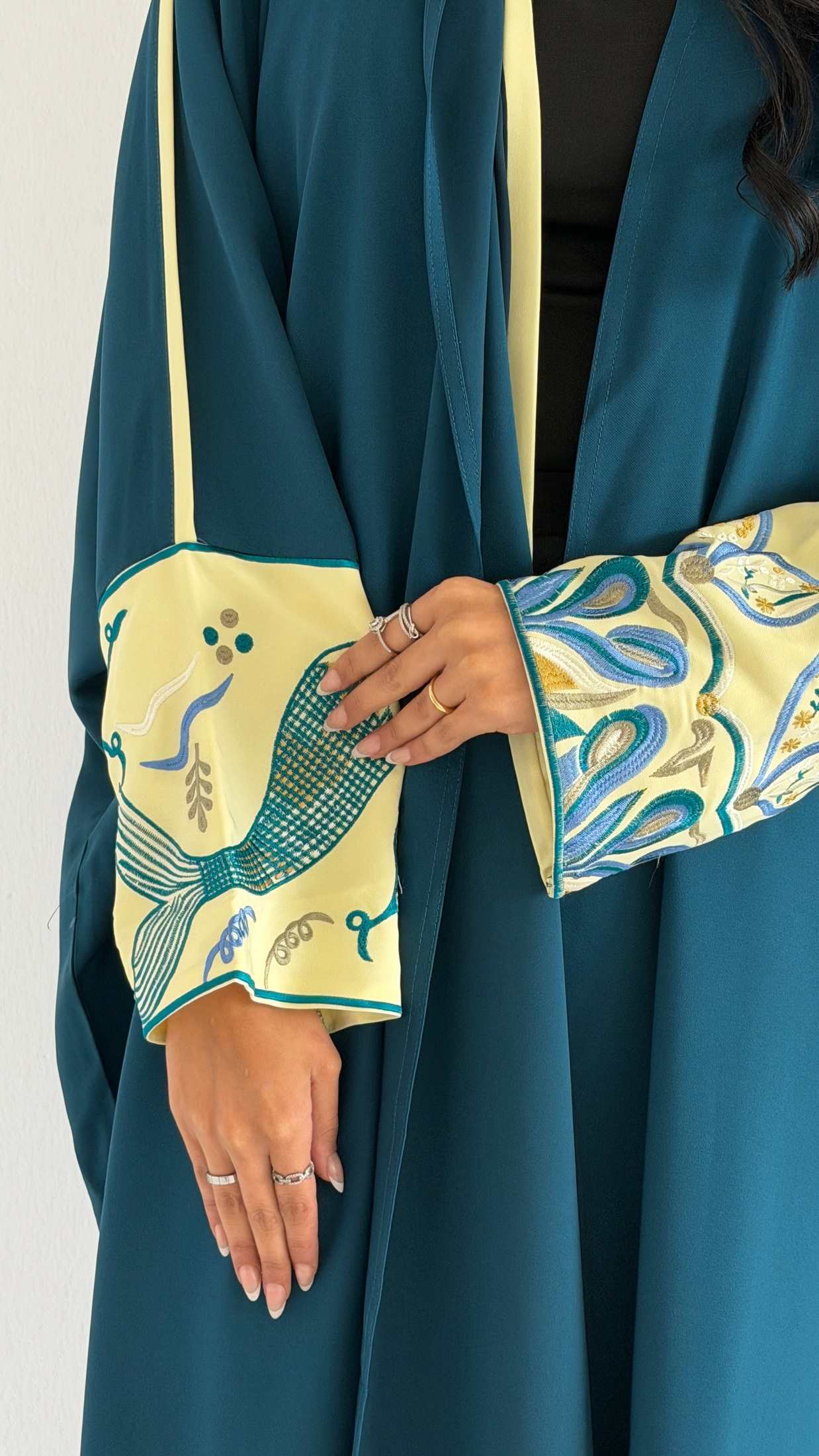 MWT1226 - عباية صيفي بتطريز بالاكمام - Aya