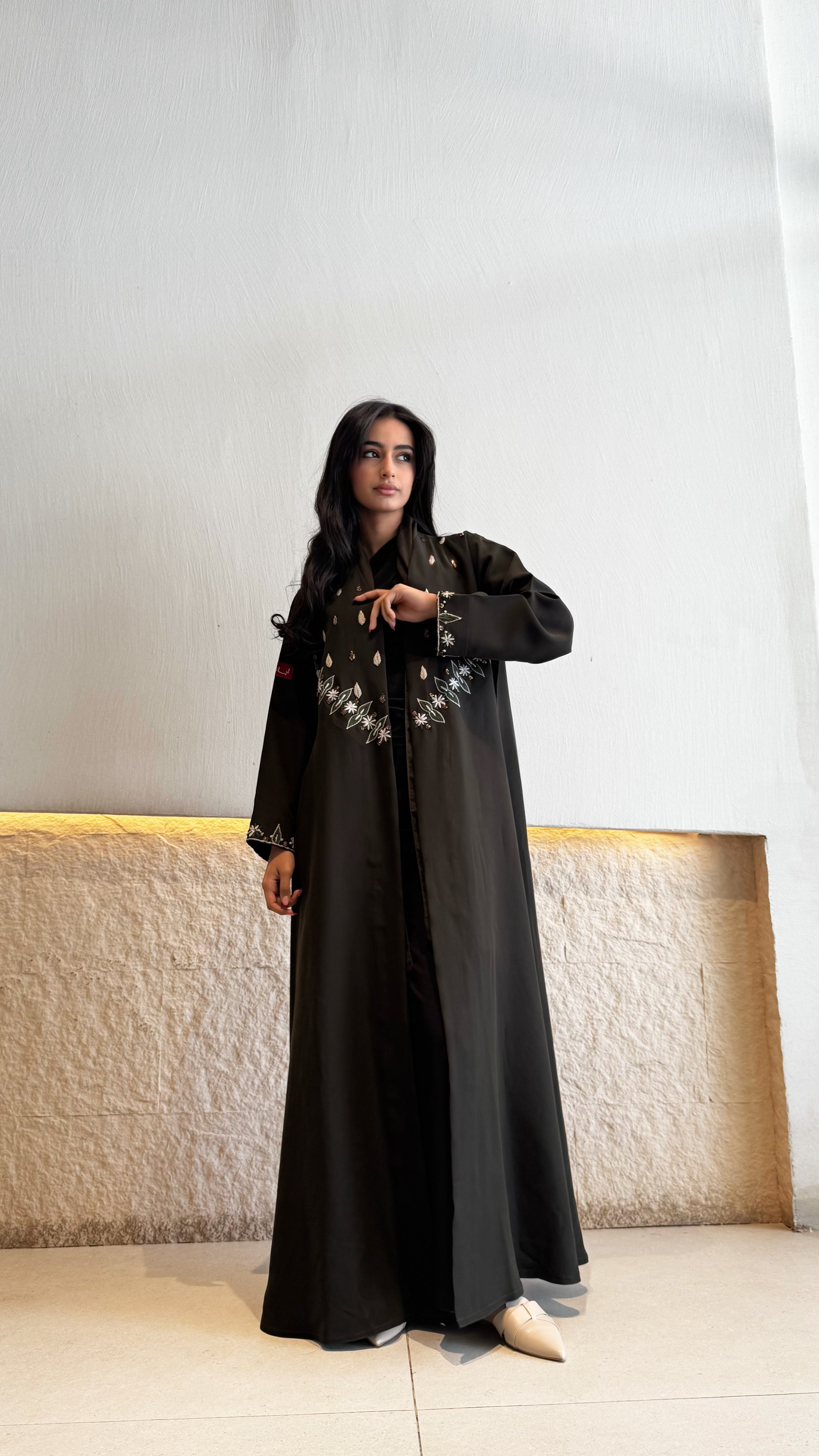 MWT676 - عباية زيتي شك - Aya