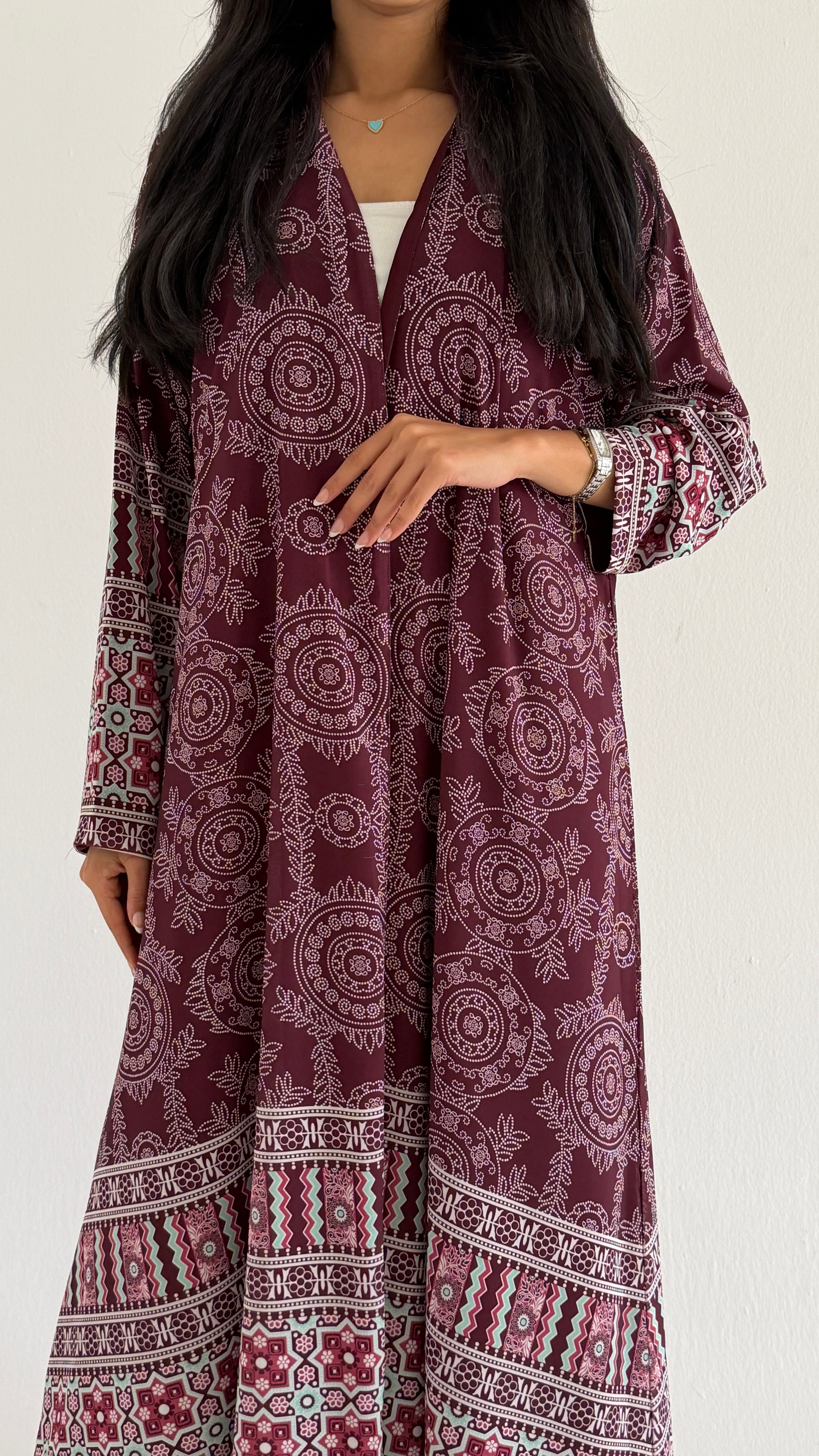 MWT2041 - عباية شيفون مشجرة صيفية - Aya