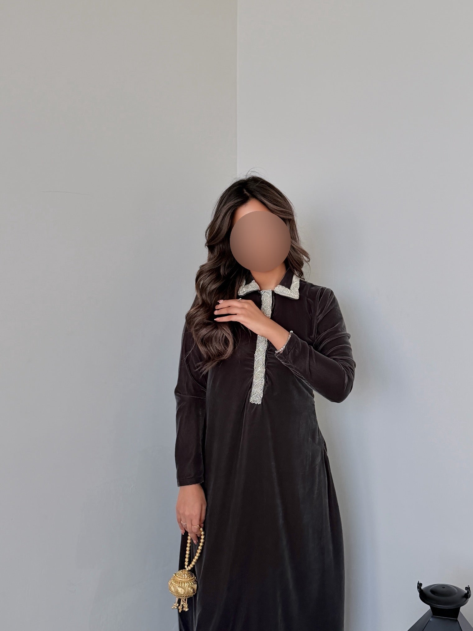 MWJ032 - جلابية رمادي و شك كلفة - Aya