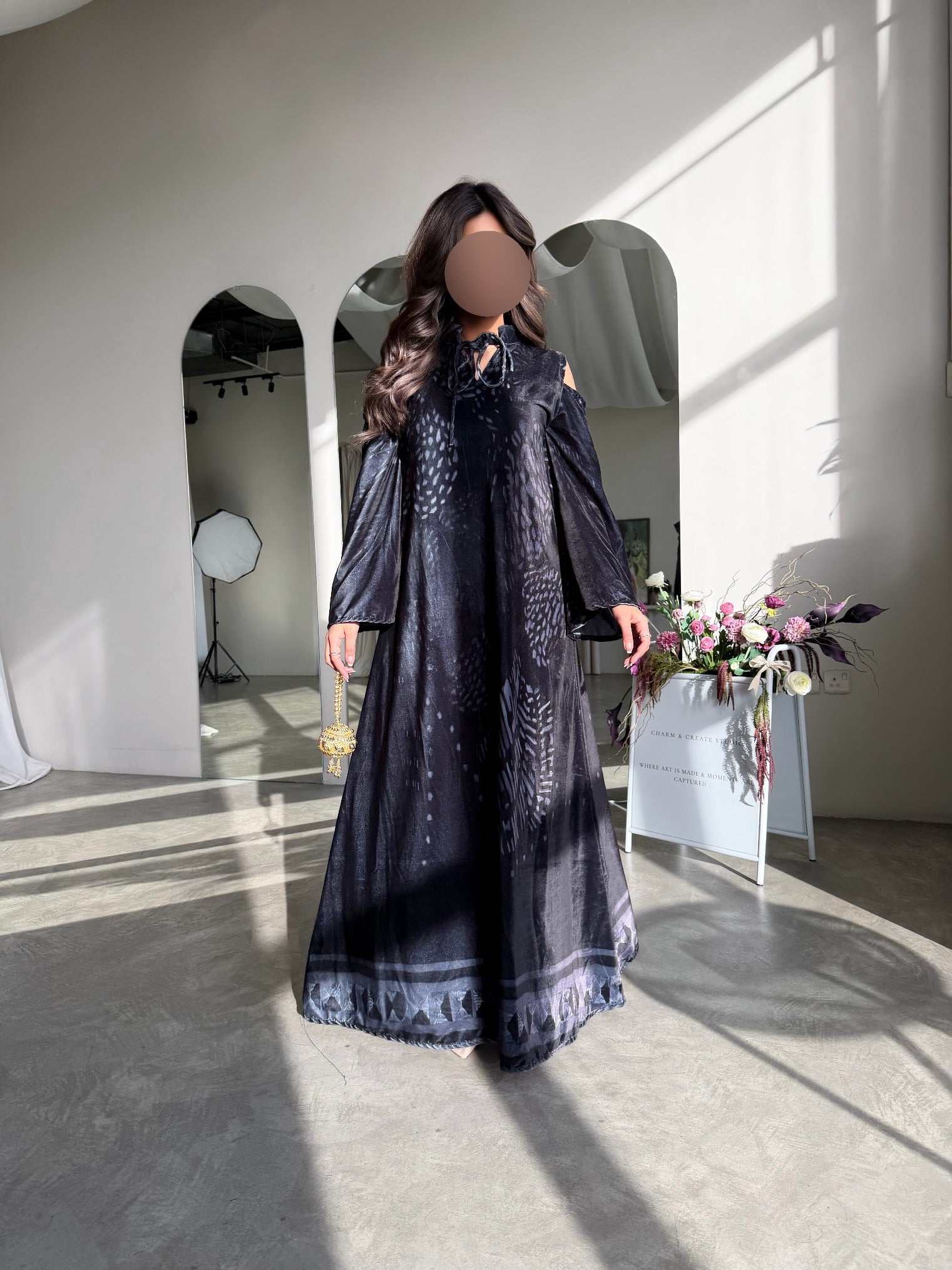 MWJ037 - جلابية مخمل طباعة - Aya