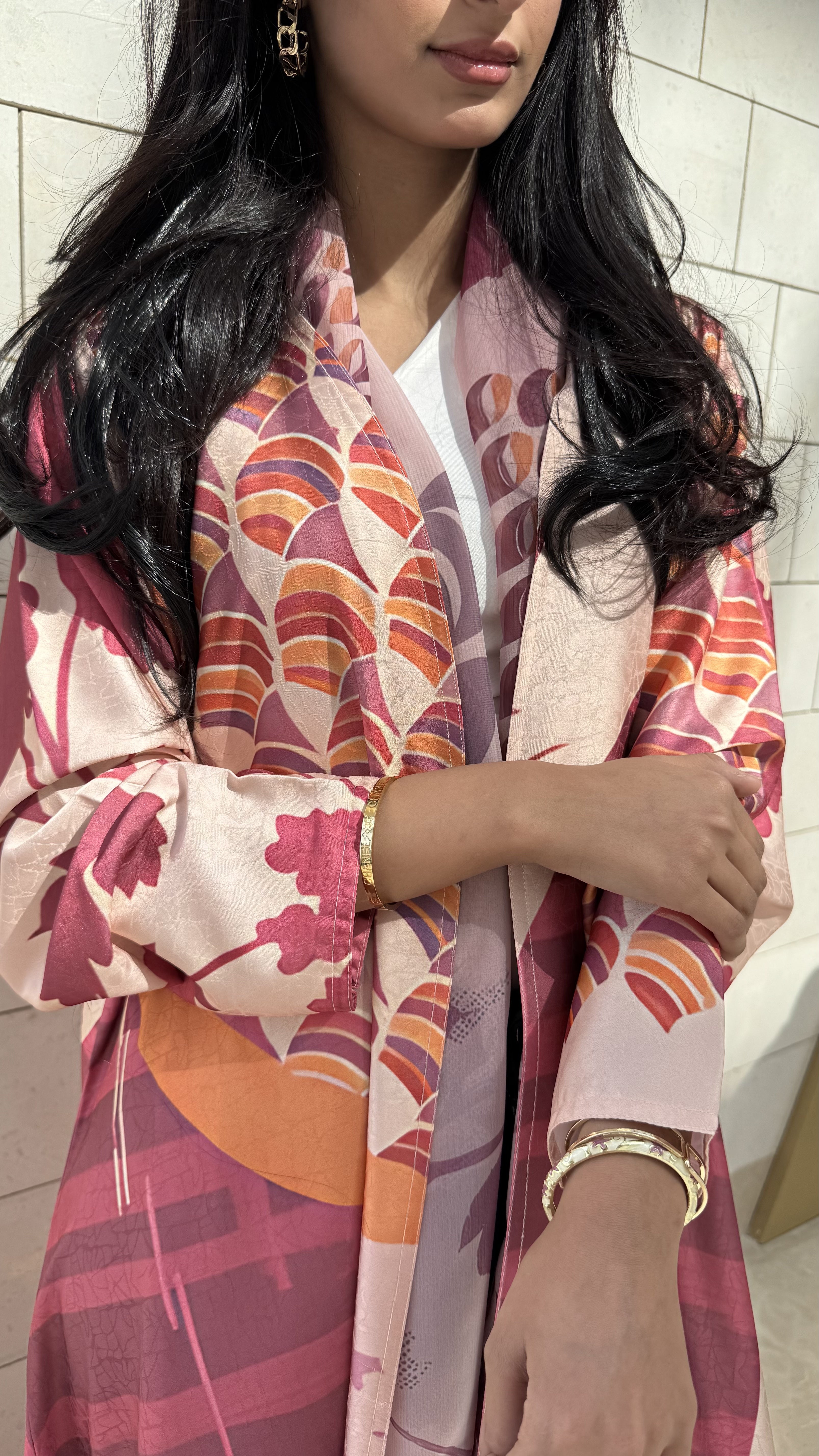 MW1636 - Magestic Pink | عباية مطبوعة وردية - Aya