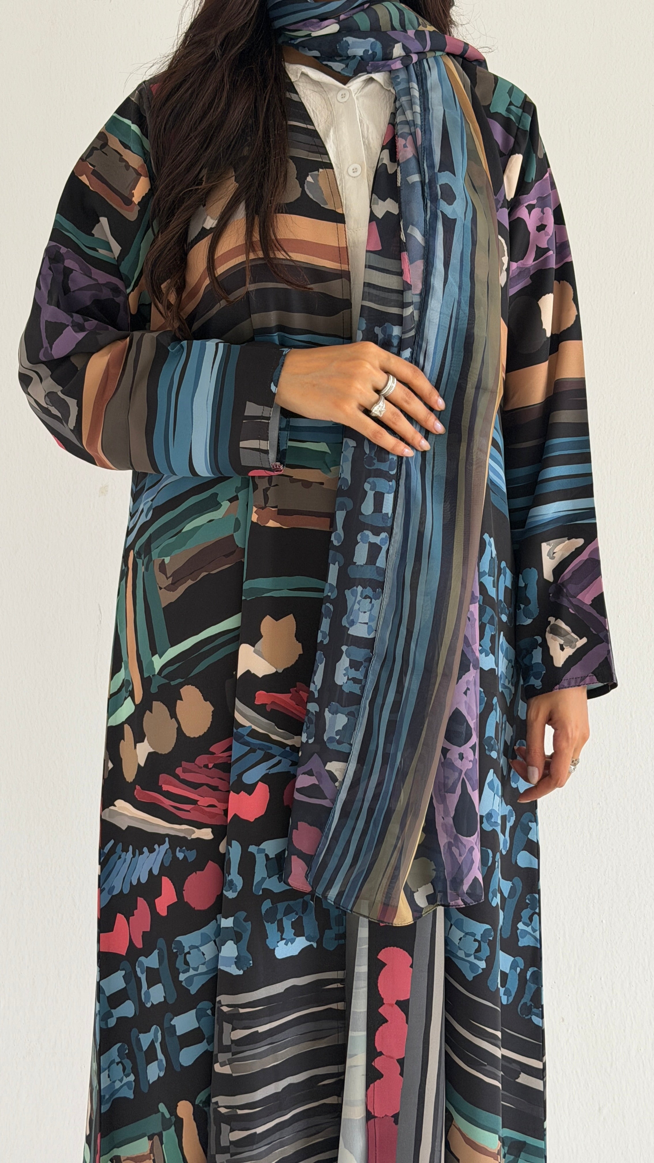 MWT1166 - عباية طباعة | Printed Abaya - Aya