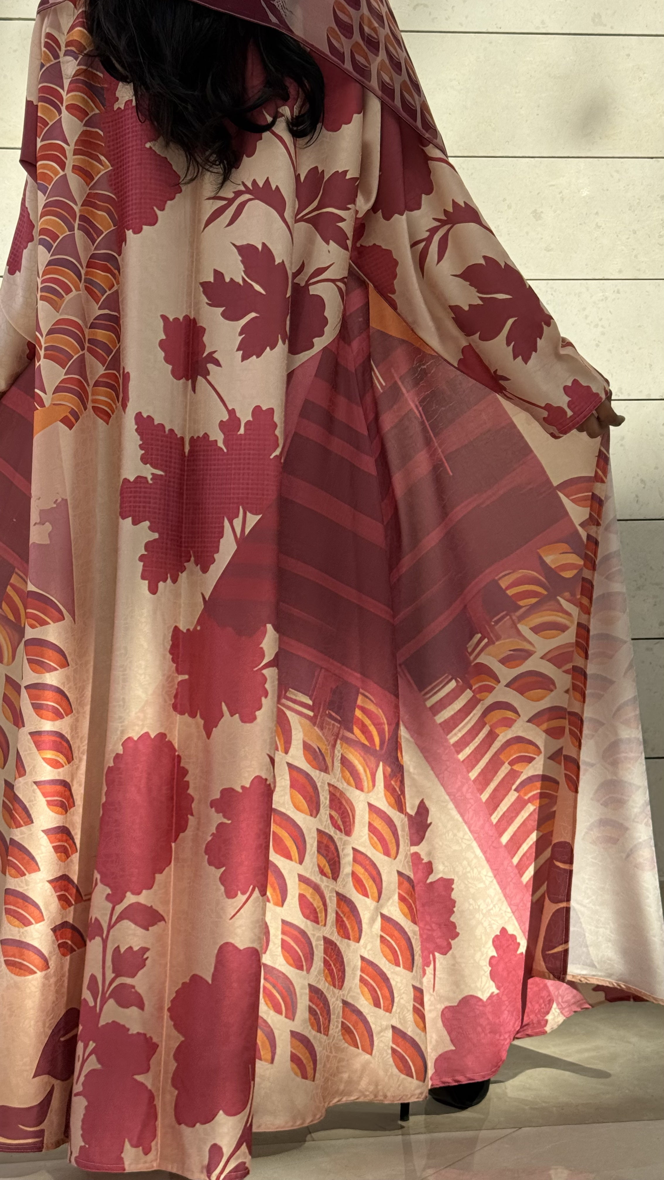 MW1636 - Magestic Pink | عباية مطبوعة وردية - Aya