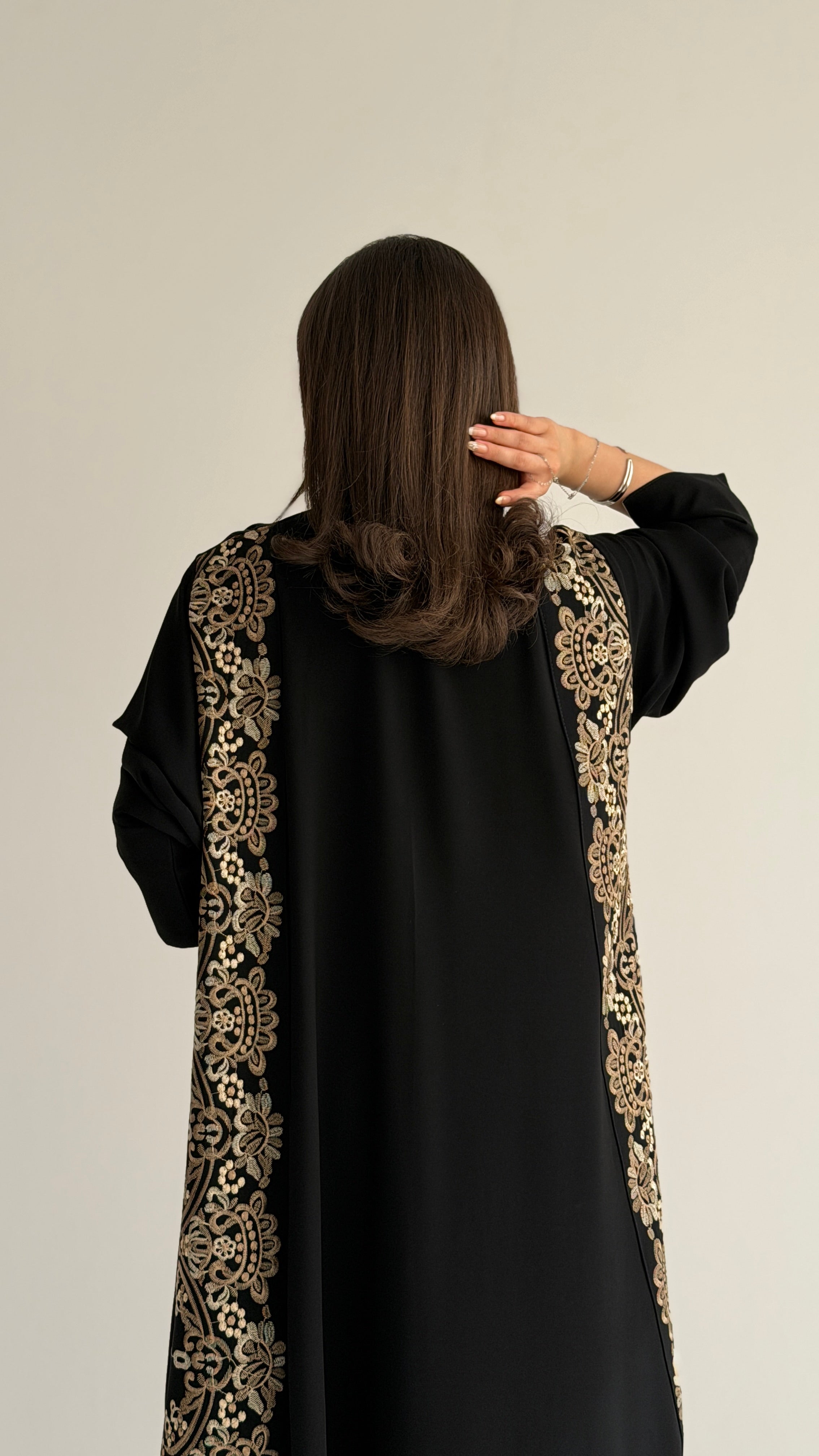 MWT1041 - عباية بني بتطريز - Aya