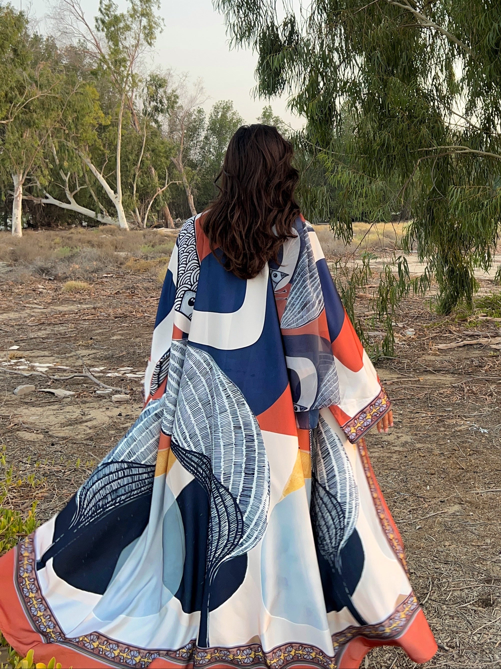 MW1552 -  Magestic Garden | عباية مطبوعة - Aya