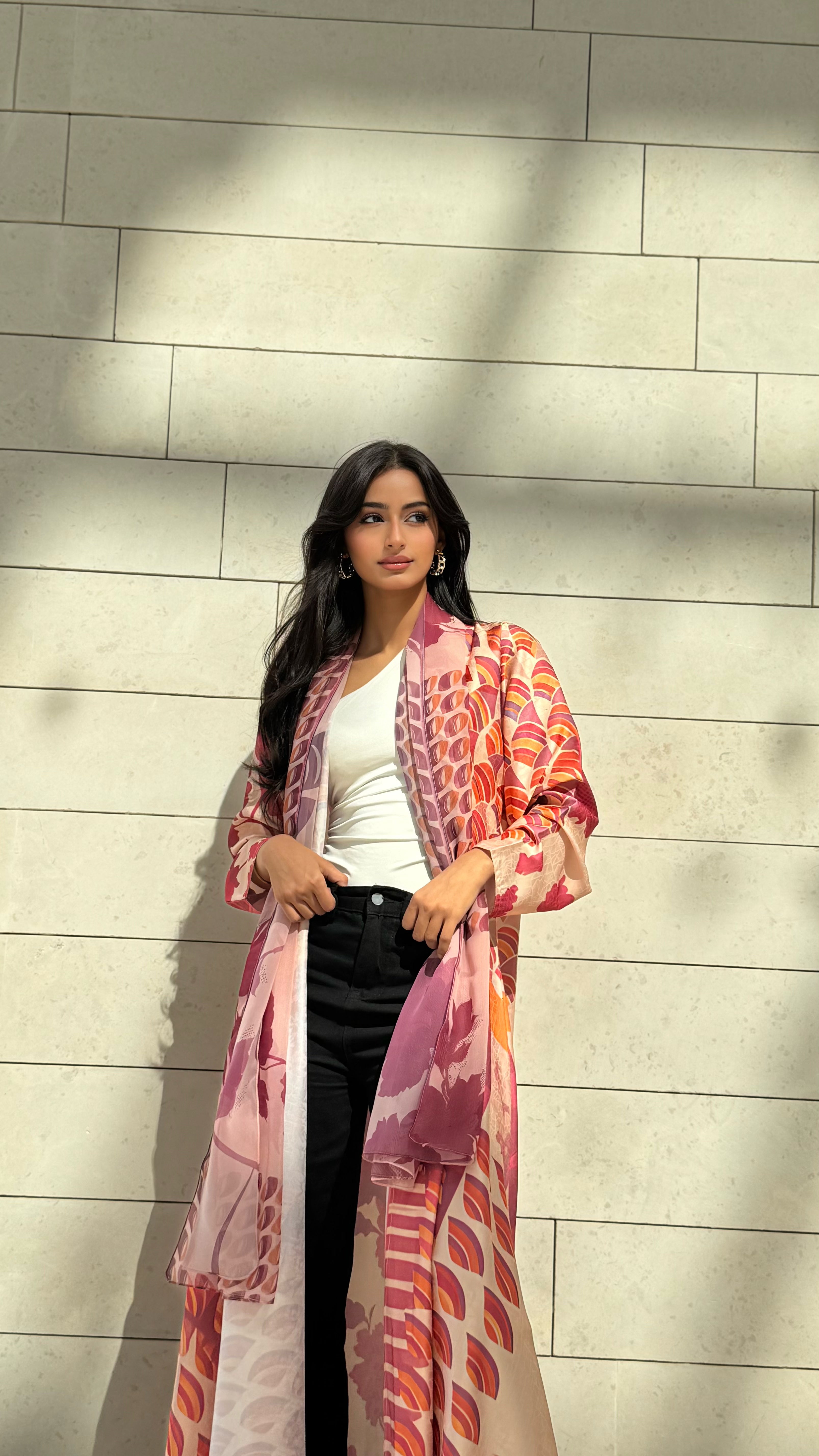 MW1636 - Magestic Pink | عباية مطبوعة وردية - Aya