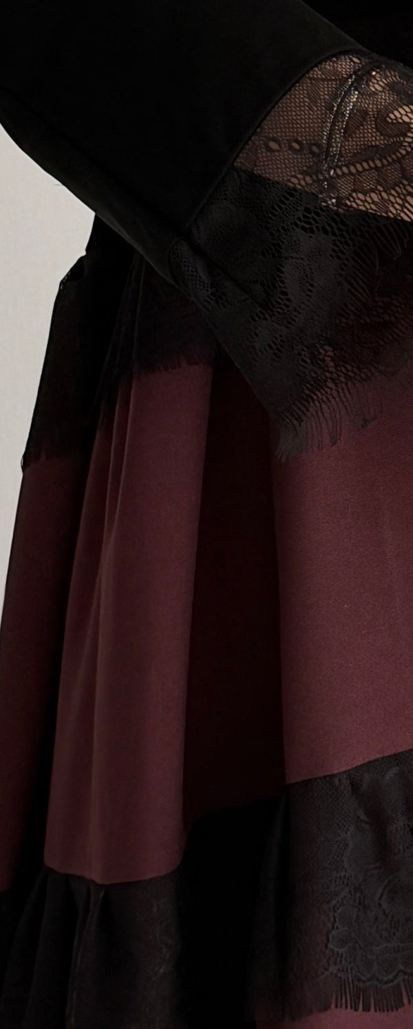 MW2029 - عباية ملكي مع اضافة كلفه دانتيل الاسود مع اضافه الكتان - Aya