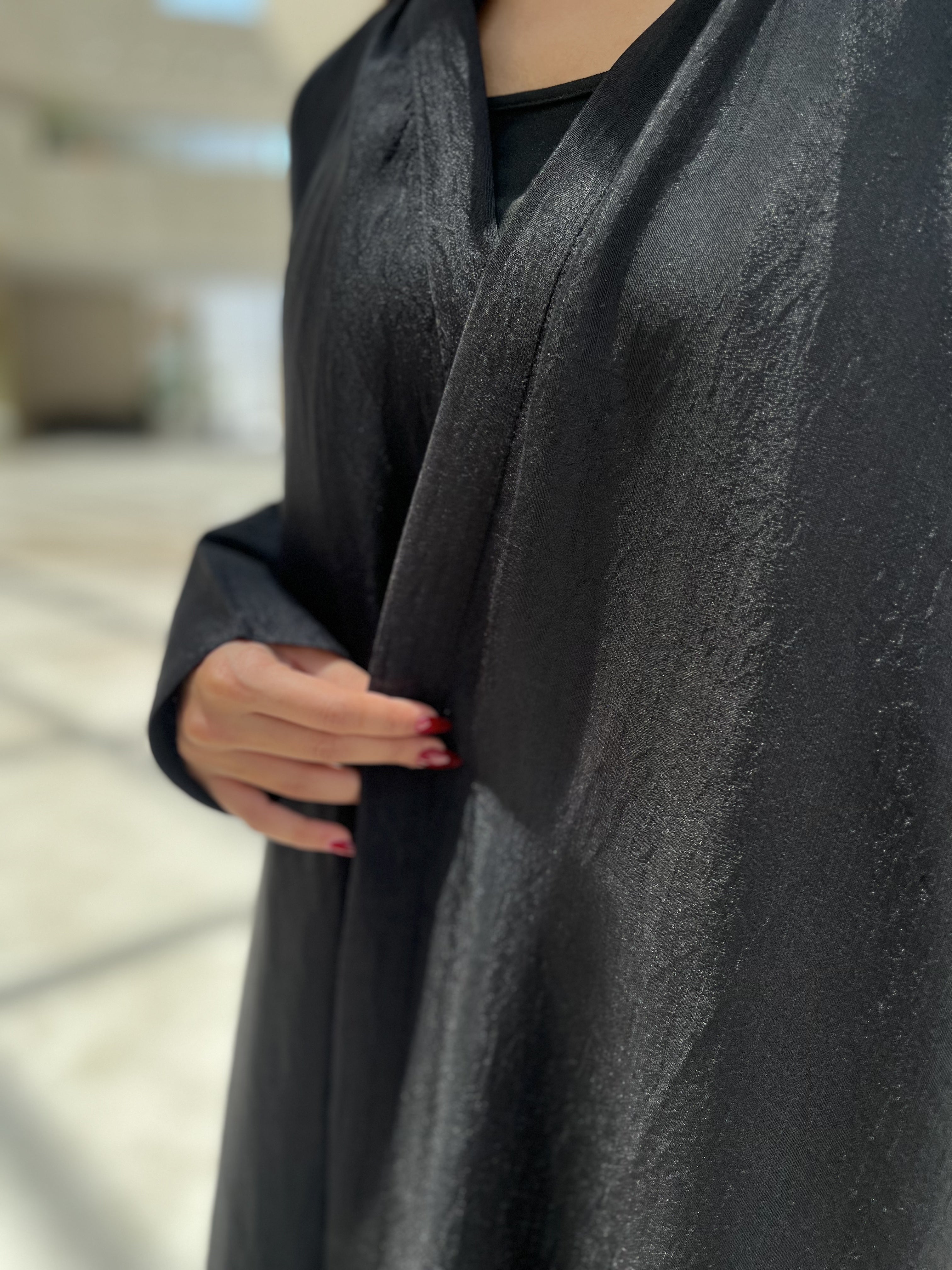 MW1572 - Linen Flow | عباية دبل كلوش بظهر مبطن وطرحة - Aya