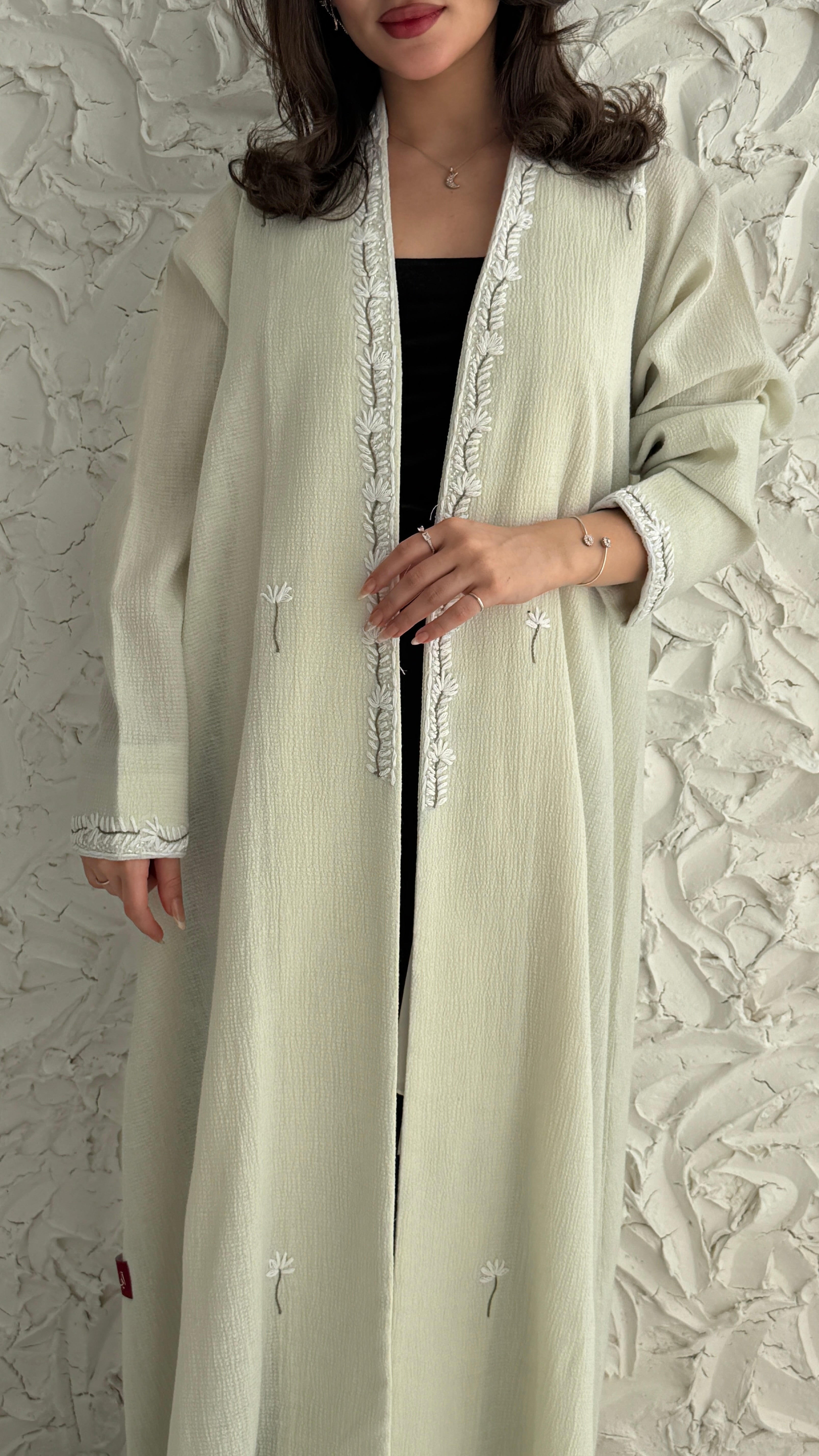 MW2054 - عباية لنن هندي قصه هينك تطريز يدوي - Aya