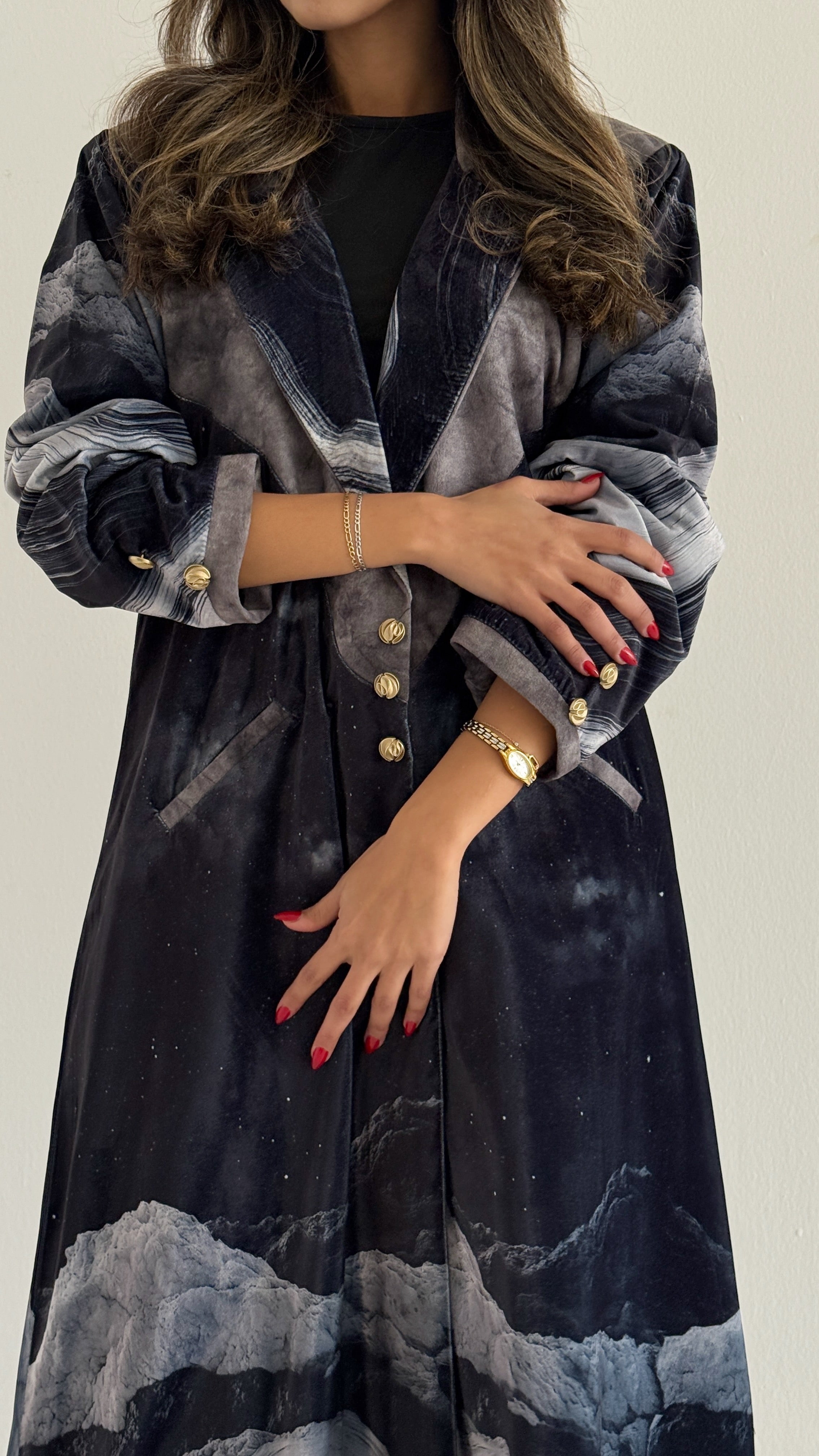 MWT743 - عباية بليزر برينت - Aya