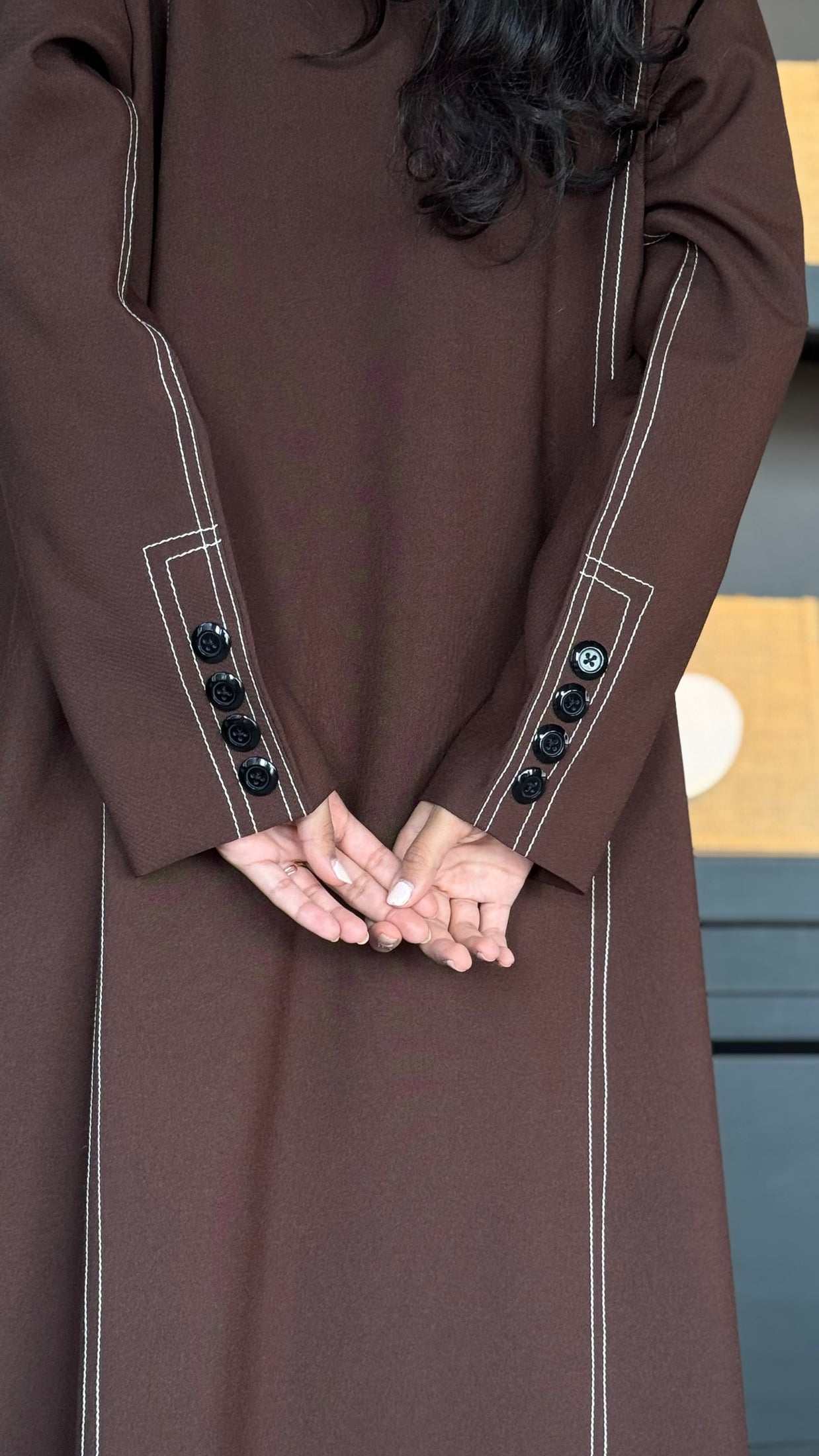MWT323 - بليزر بني مقلم - Aya