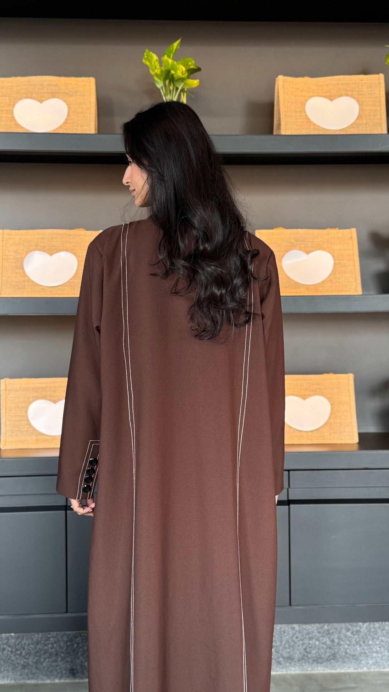 MWT323 - بليزر بني مقلم - Aya