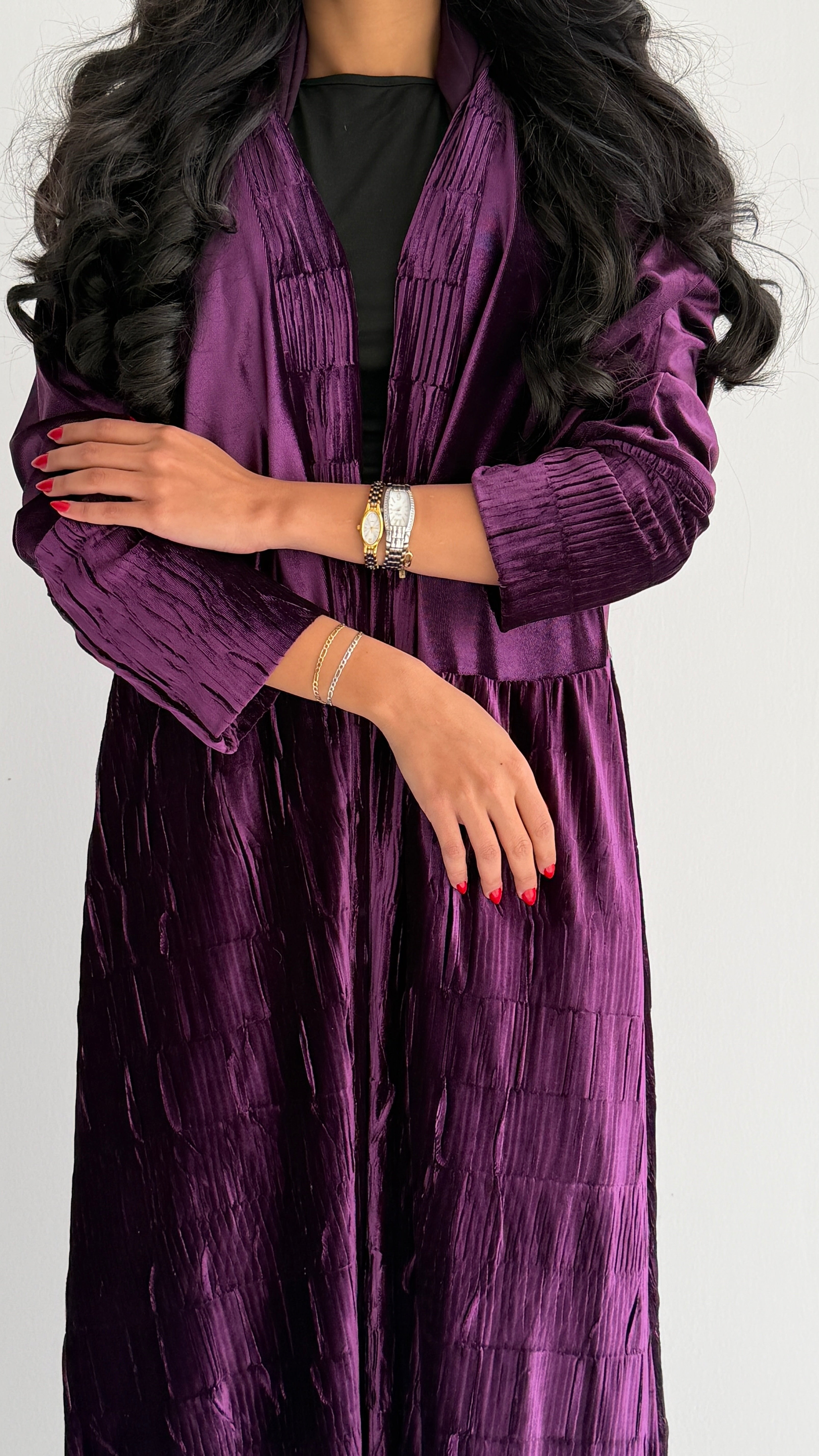 MWT874 - عباية مخمل بيليسية - Aya