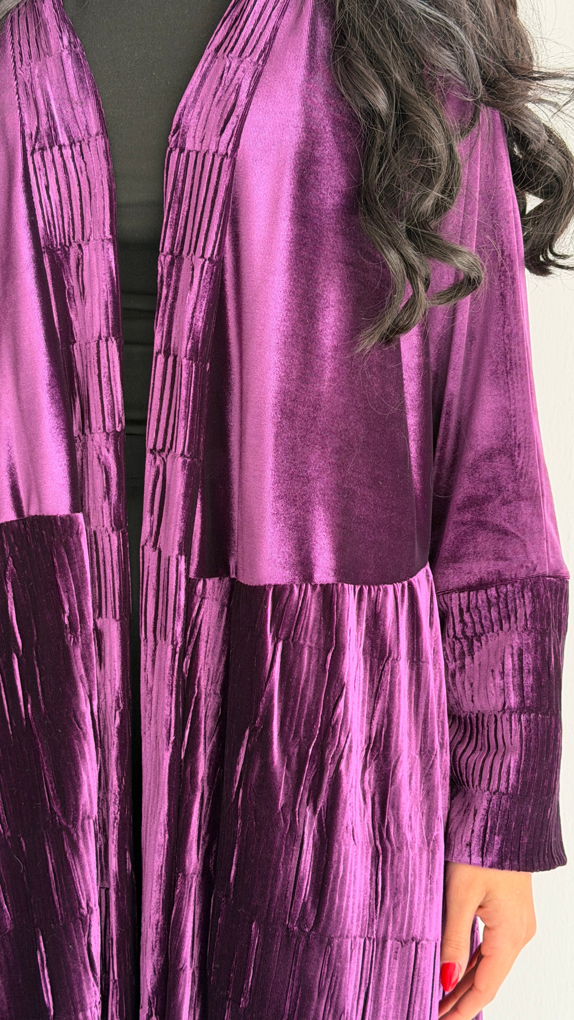 MWT874 - عباية مخمل بيليسية - Aya