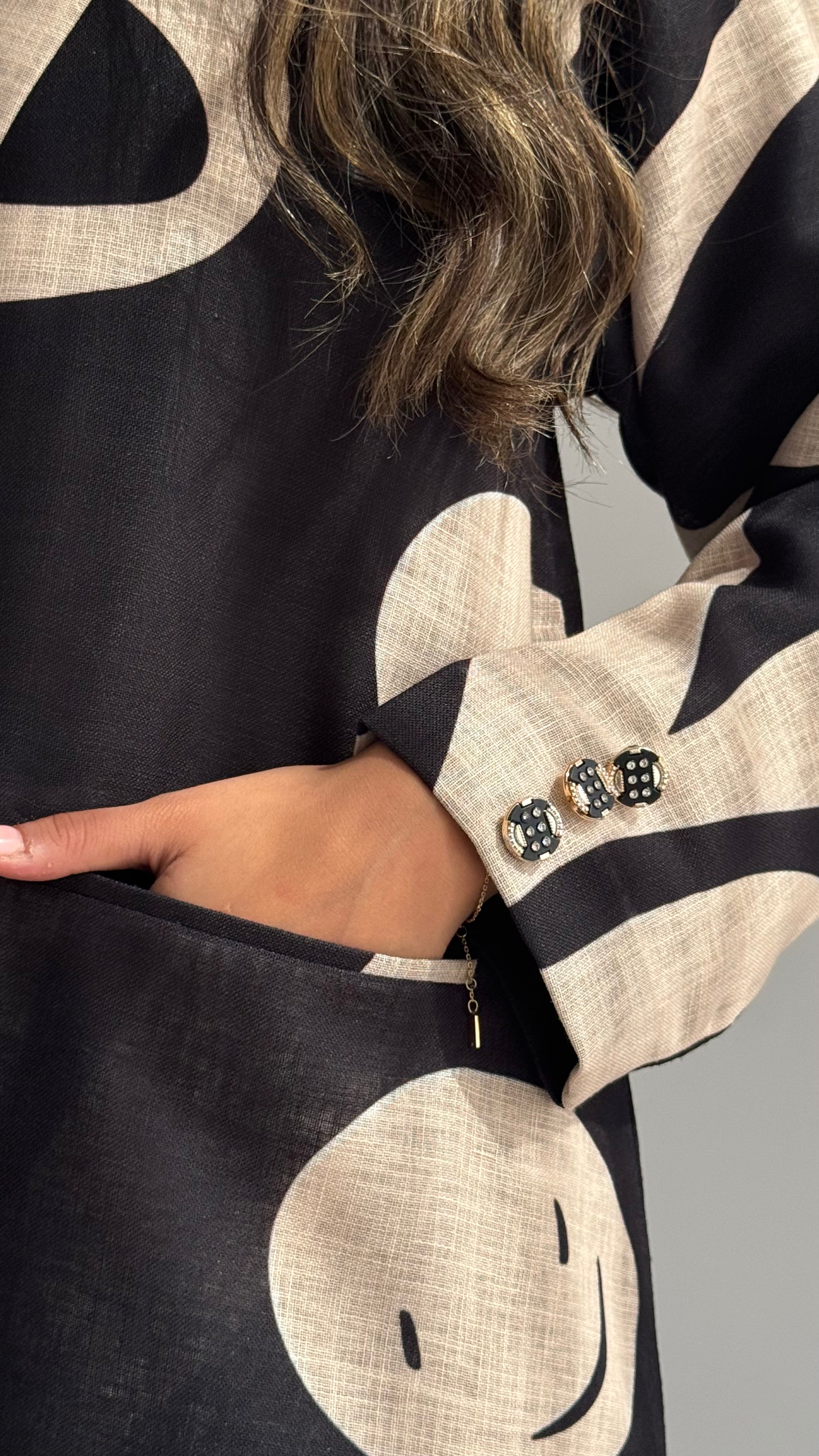 MWT837 - عباية بليزر طباعة | Printed Blazer Abaya - Aya