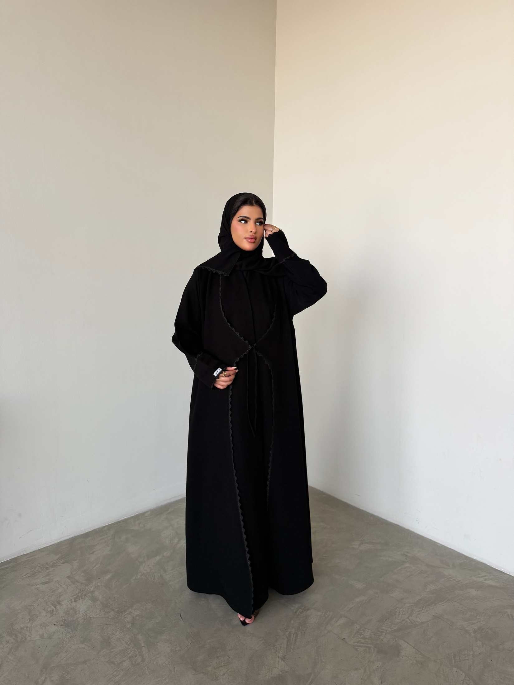 MWT4328 - عباية سيراميك سوداء صيفية - Aya