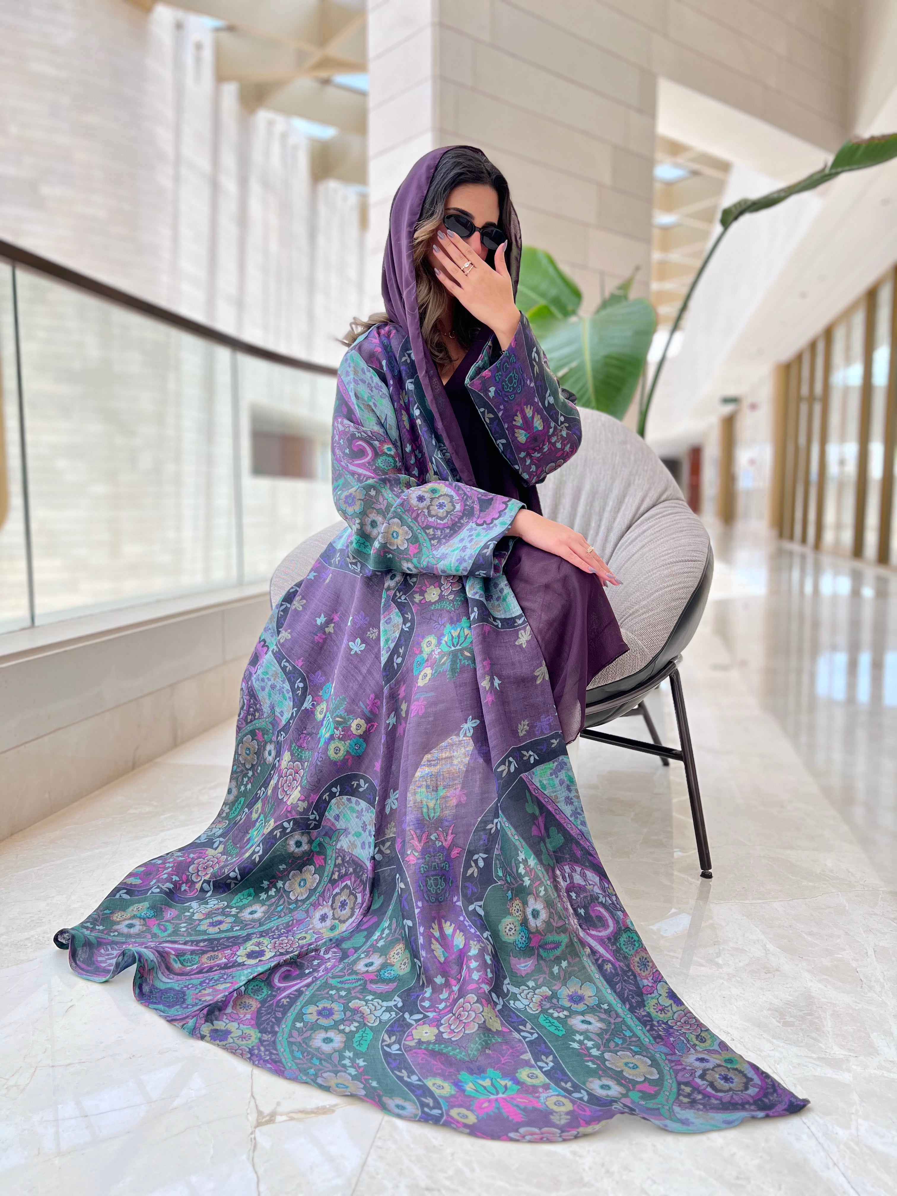 MW1627 - عباية لنن هندي -Indian Linen - Aya