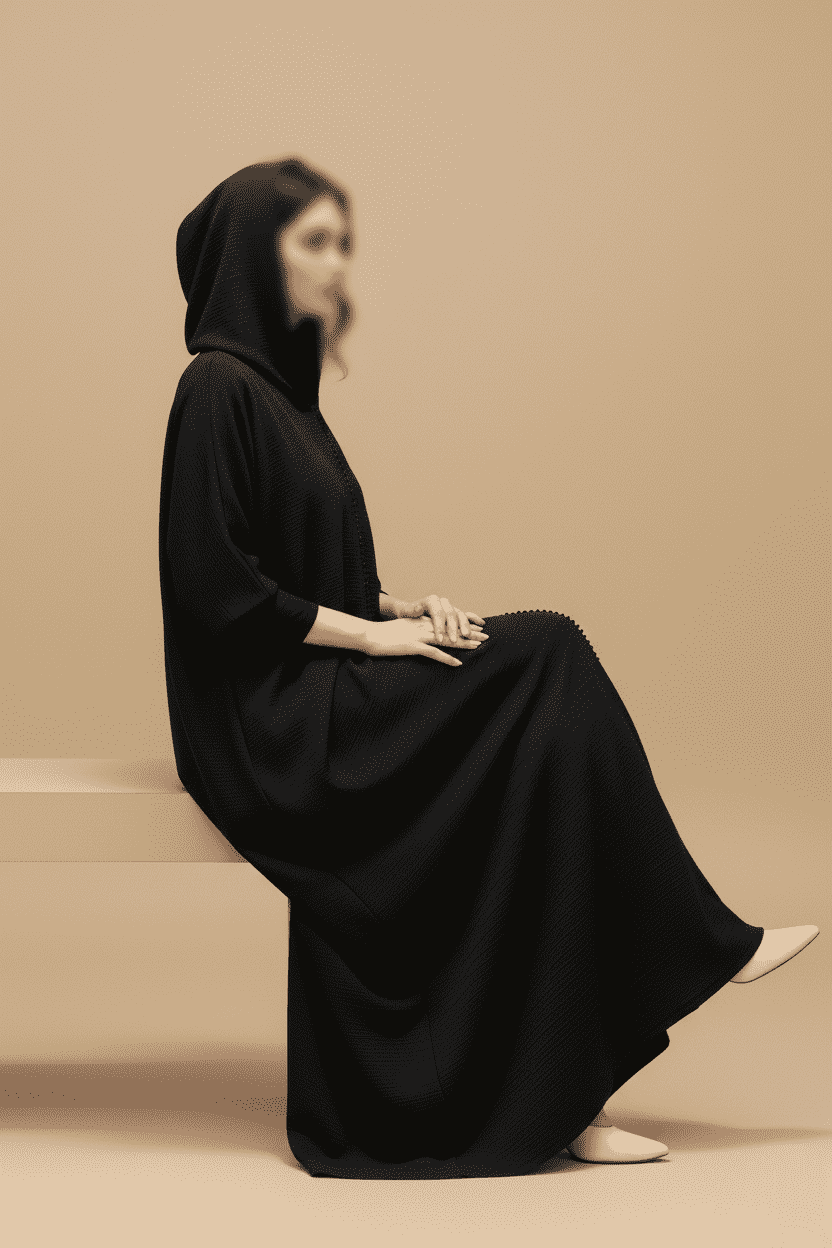MWE903 - عباية جاكار نص كلوش - Aya