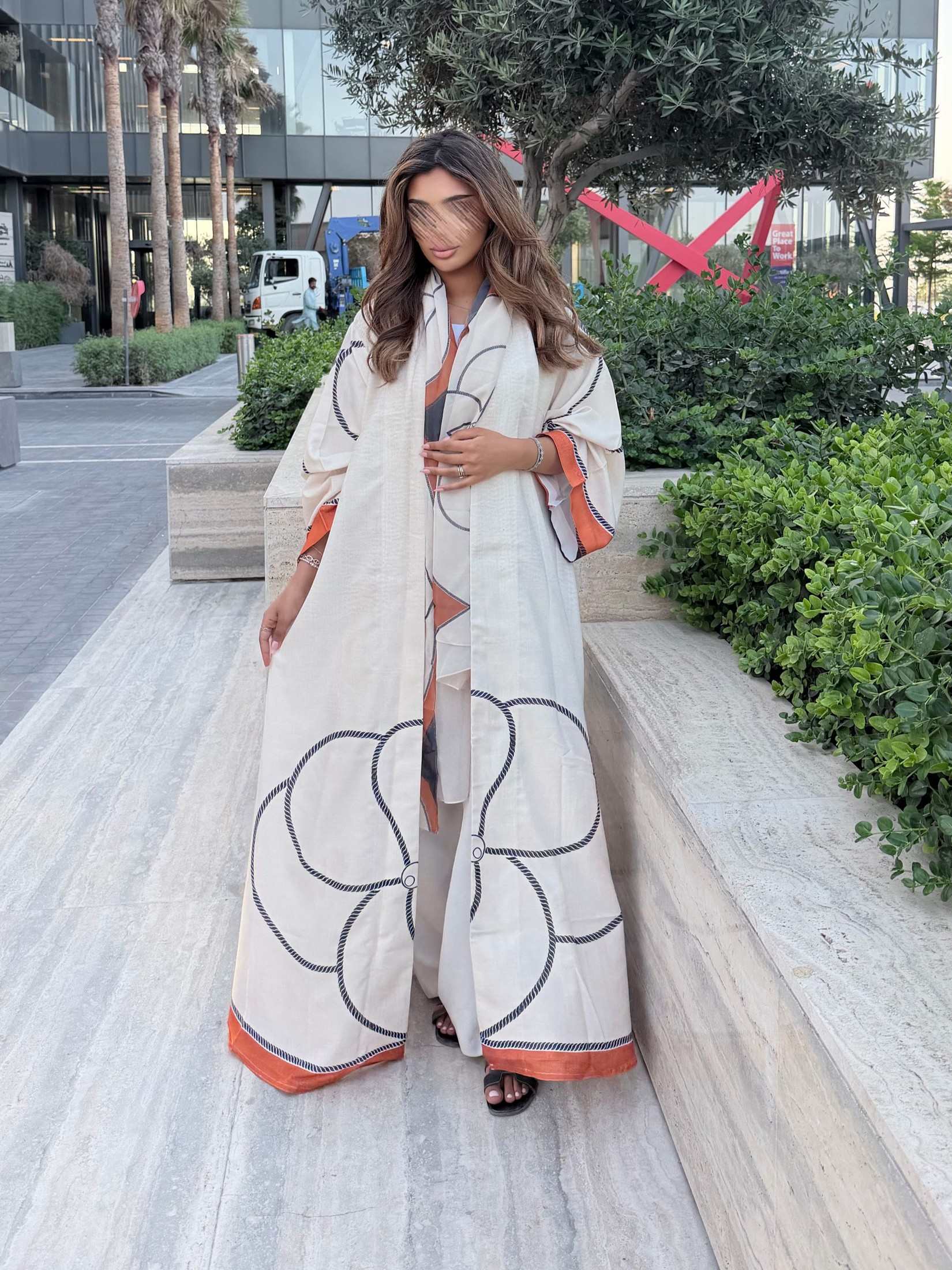 MWT1133 - عباية طباعة | Printed Abaya - Aya