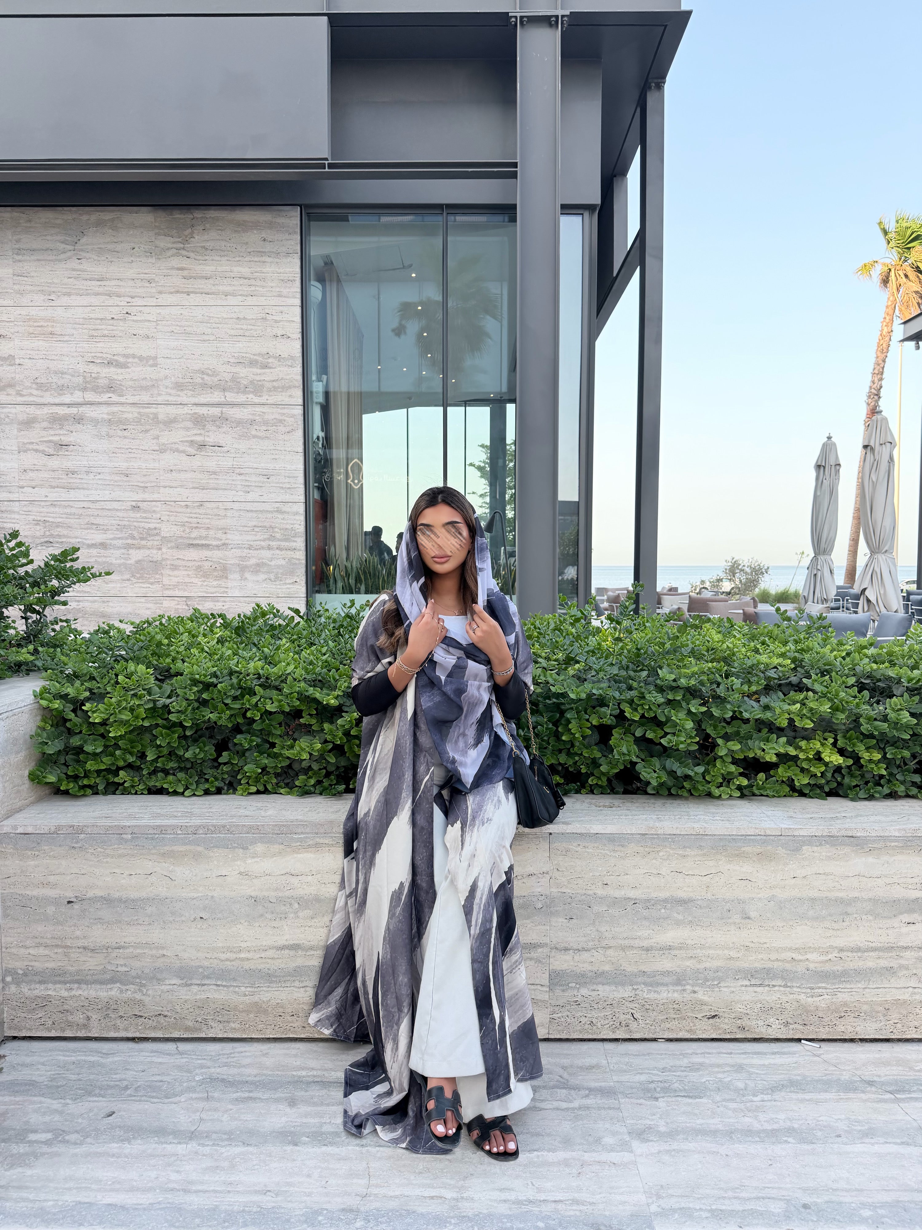 MWT1159 - عباية طباعة | Printed Abaya - Aya