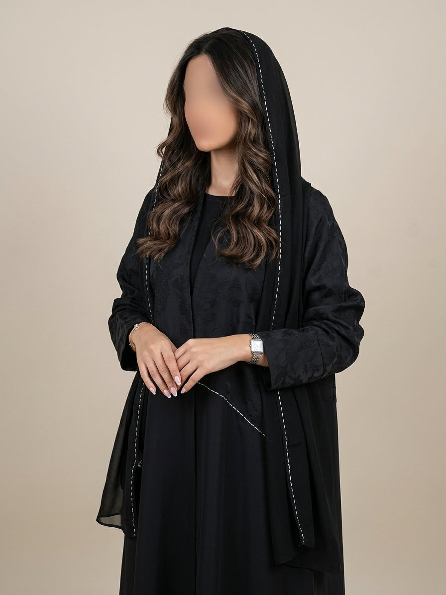 MWT4026 - عبايه حرير مغسول راقيه وحصريه