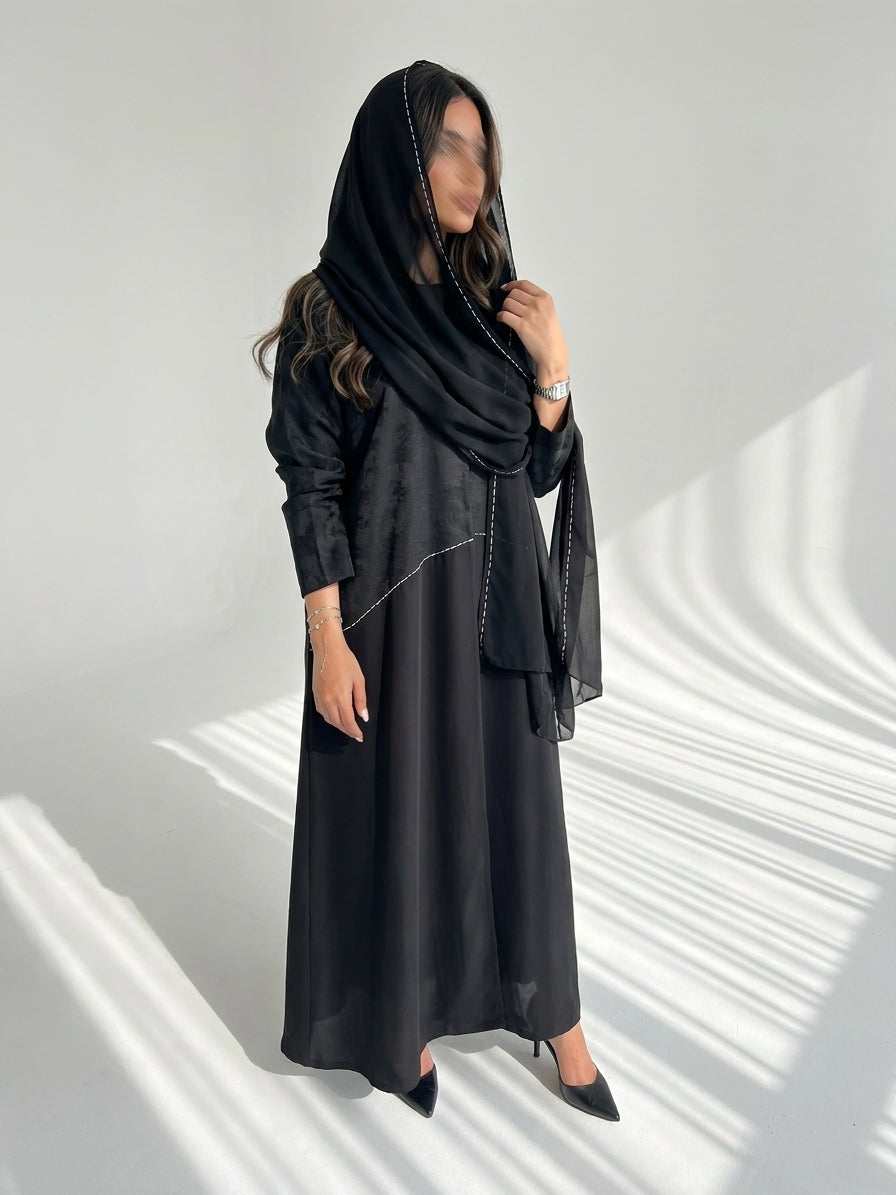 MWT4026 - عبايه حرير مغسول راقيه وحصريه