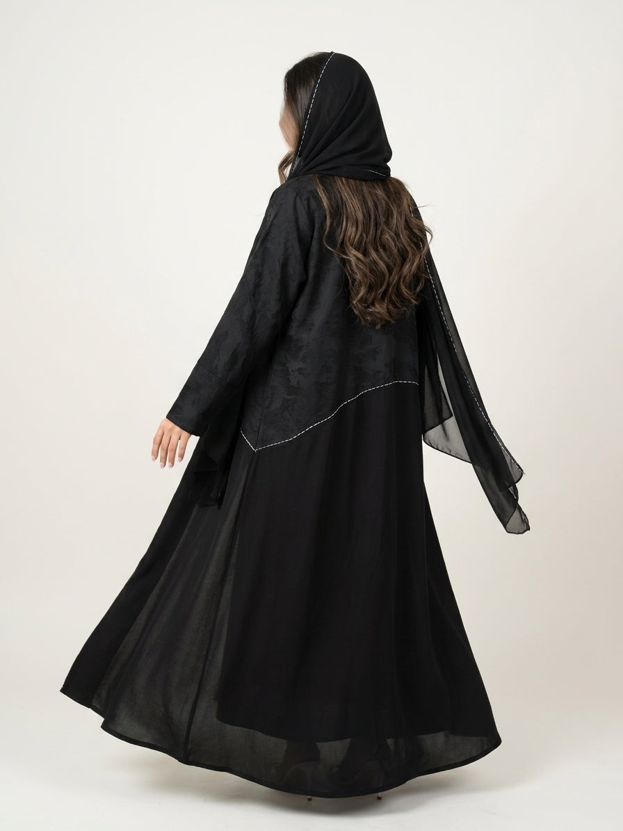 MWT4026 - عبايه حرير مغسول راقيه وحصريه