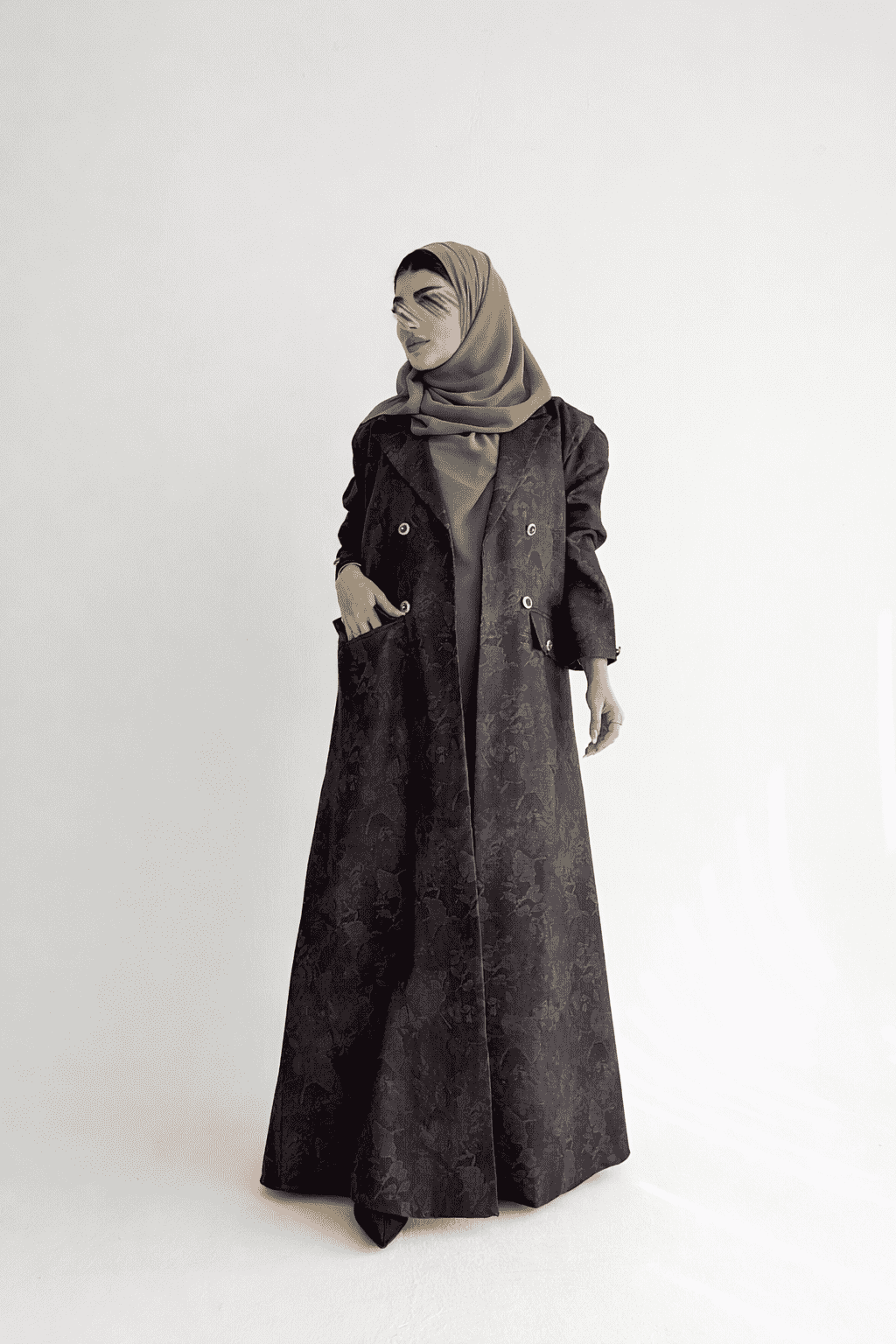MWT1036 - عباية بليزر طباعة - Aya