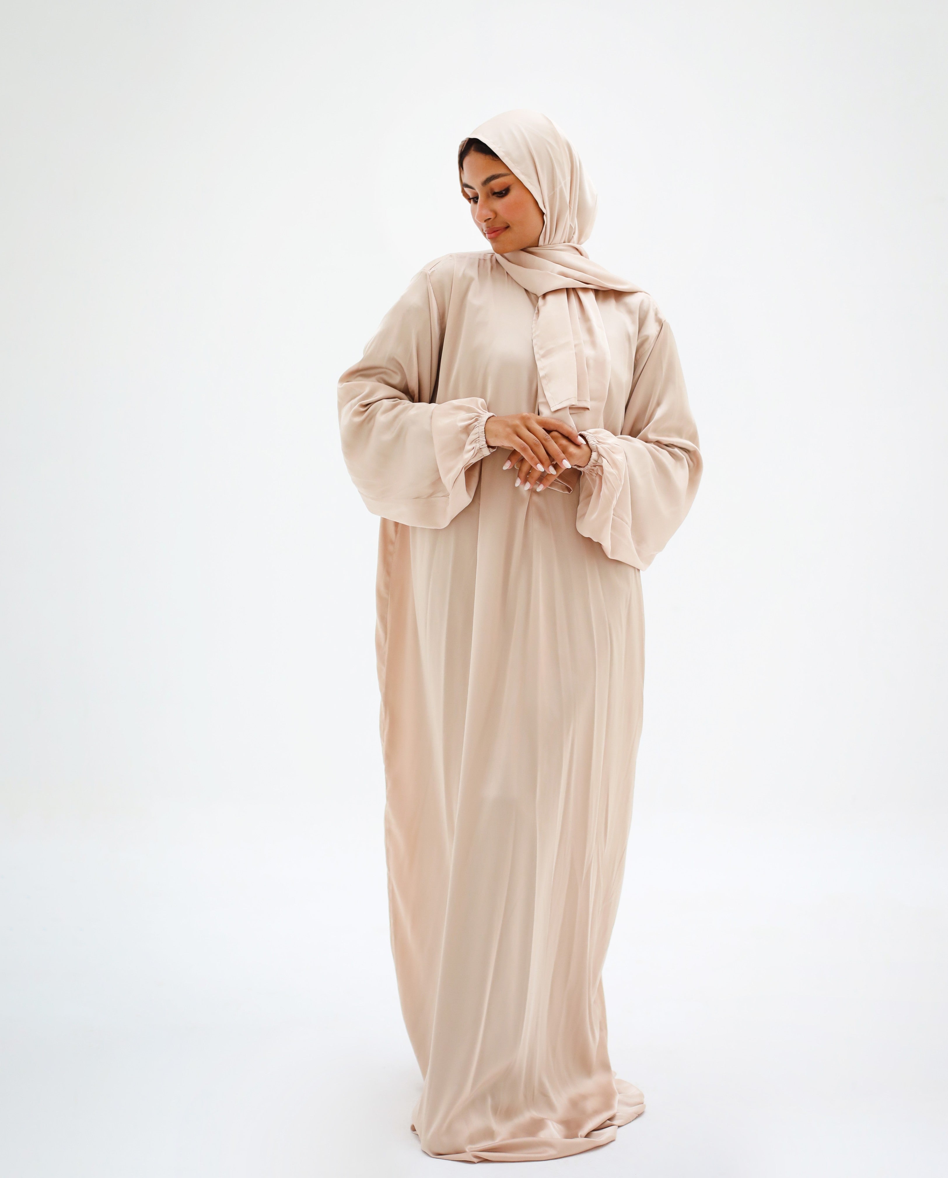 Plain Champagne Prayer Dress - Aya