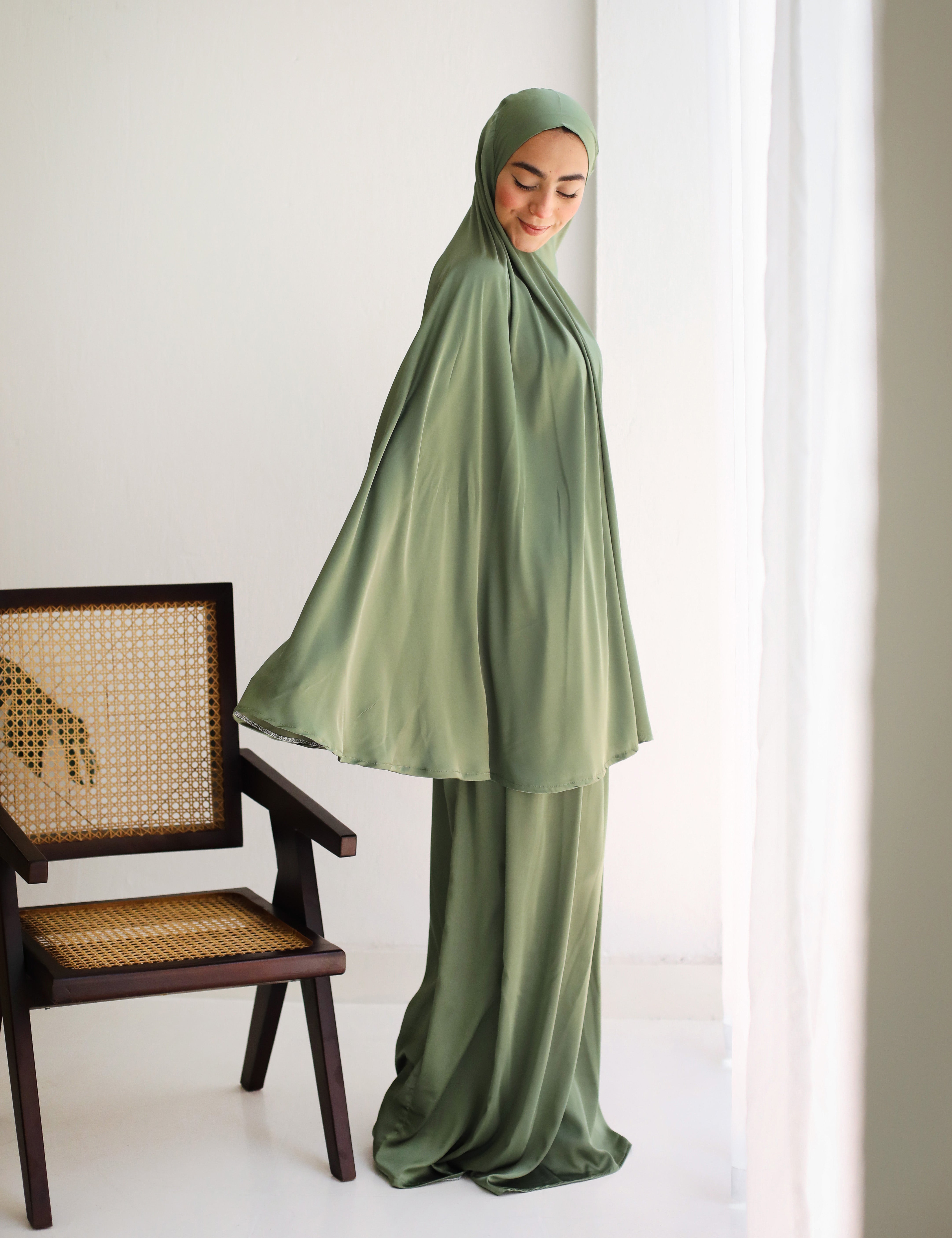 Olive Green Plain Prayer set - Aya