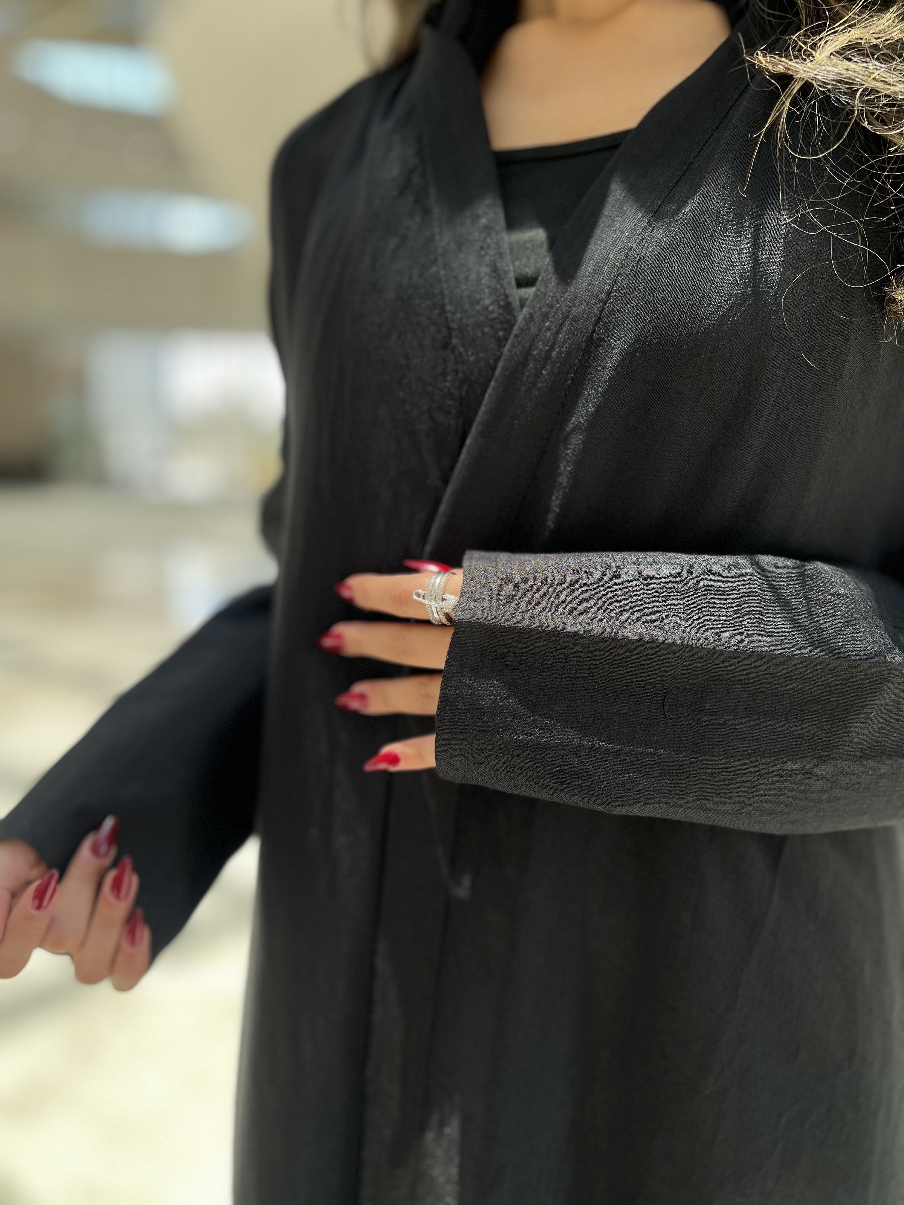 MW1572 - Linen Flow | عباية دبل كلوش بظهر مبطن وطرحة - Aya
