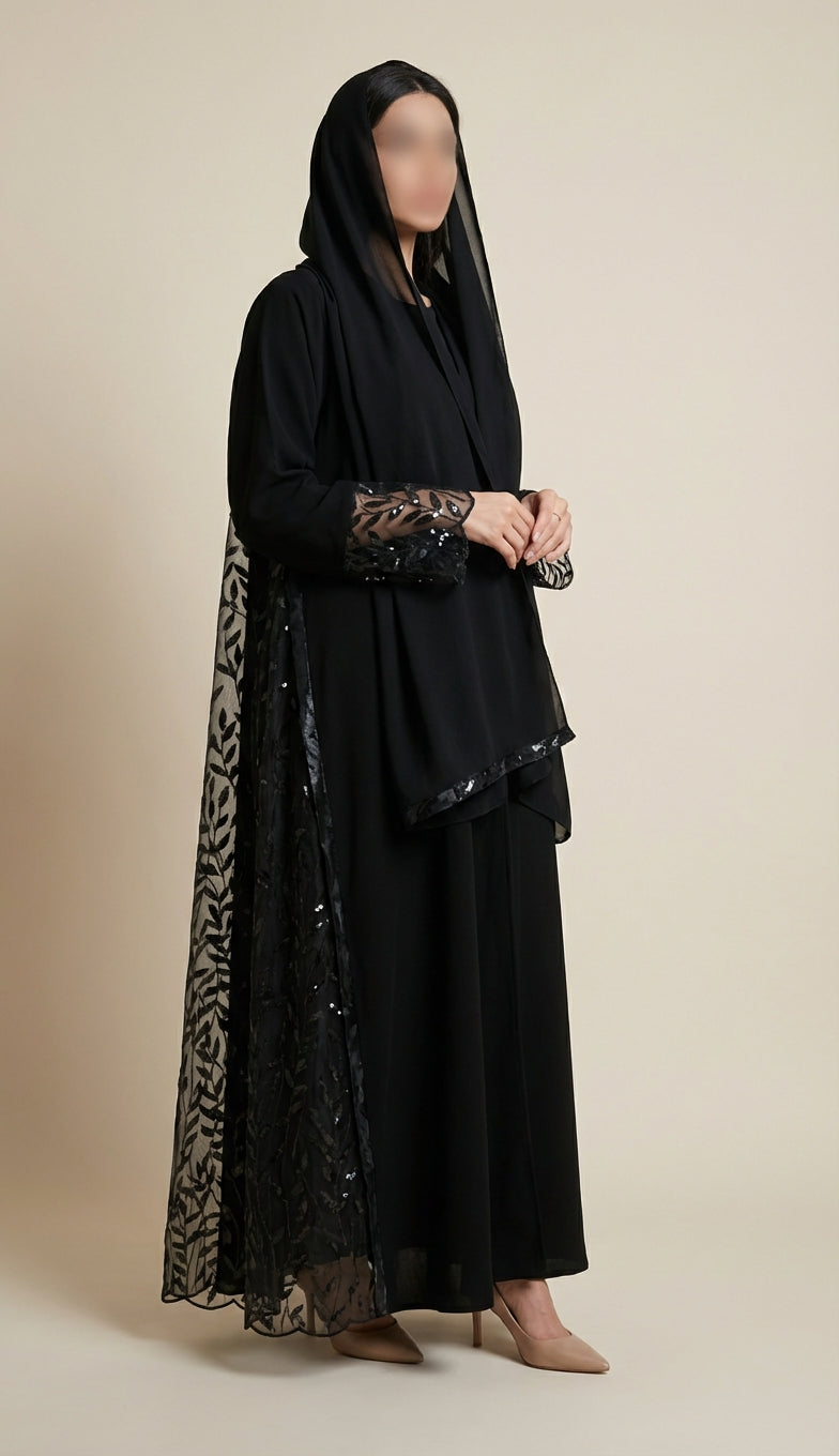 عباية بتدخيلات جانبية - Image 1