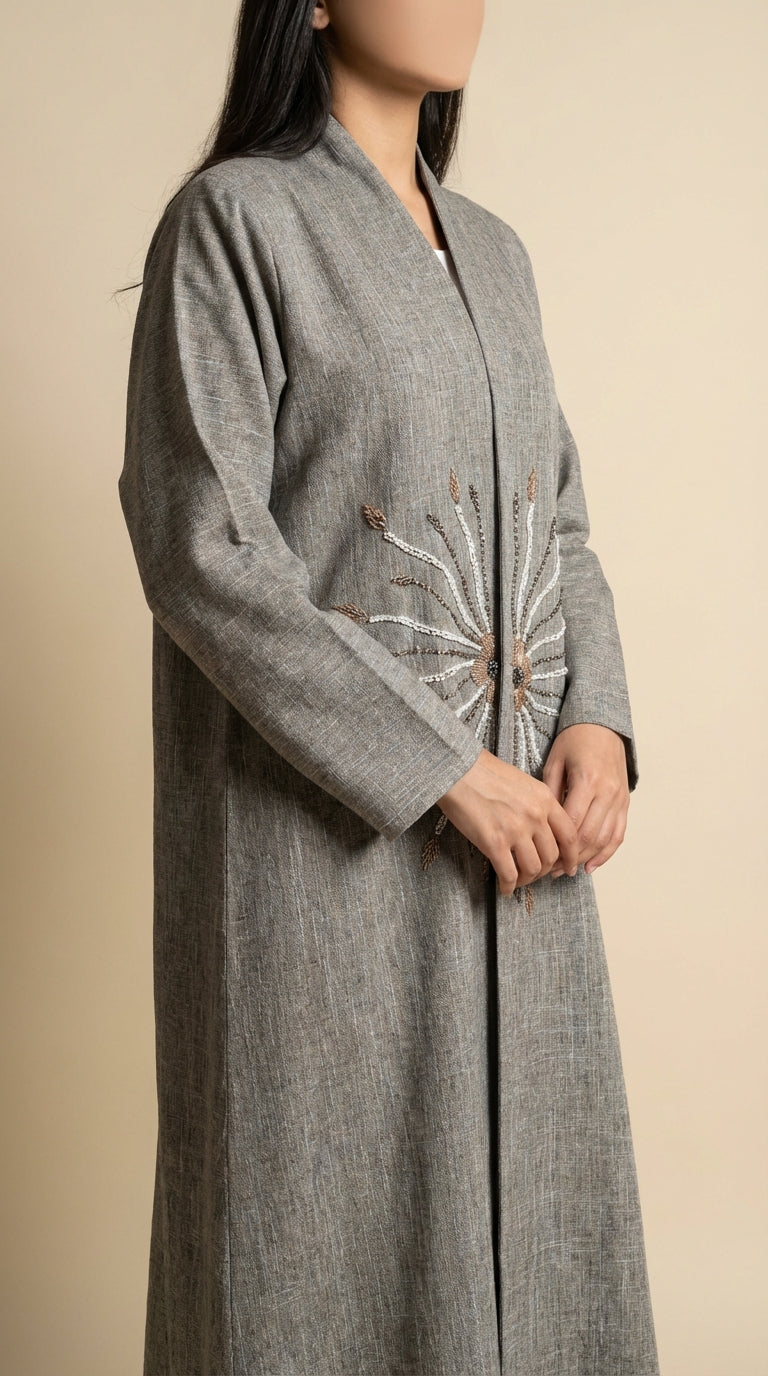 عباية بليزر لنن وشك يدوي - Image 6