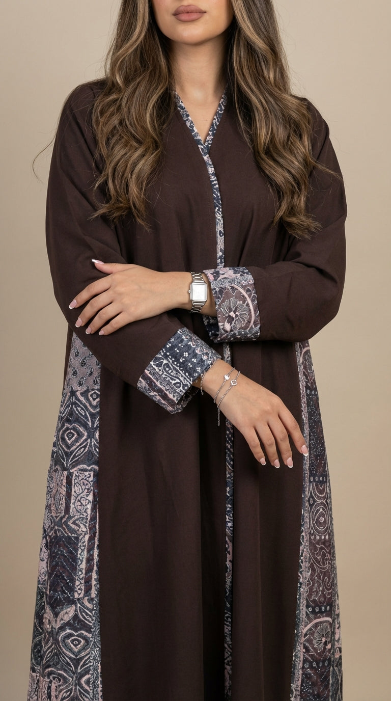 عباية لنن مع تدخيلة لنن طباعة - Image 3