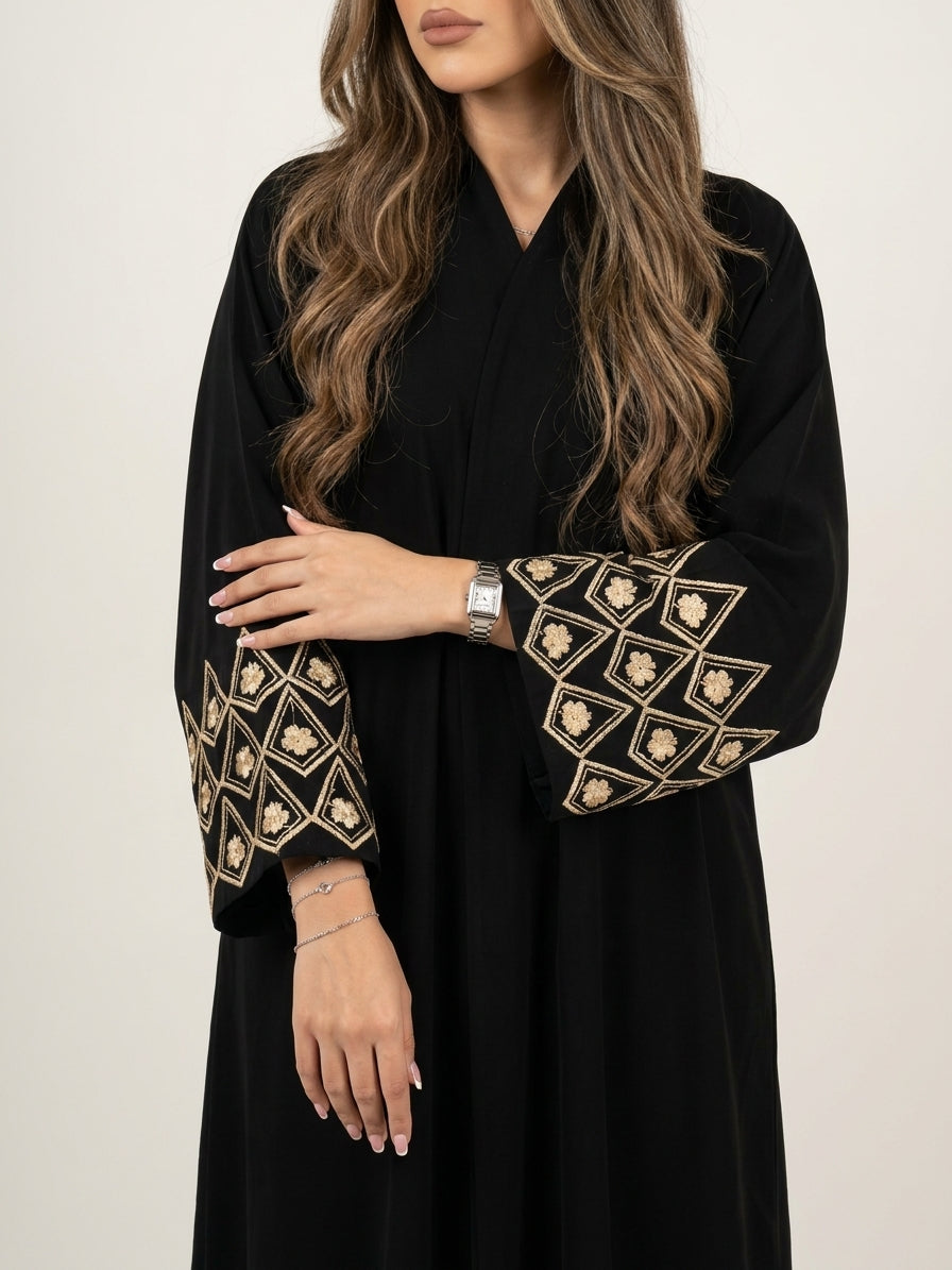 عباية كريب تطريز - Image 3