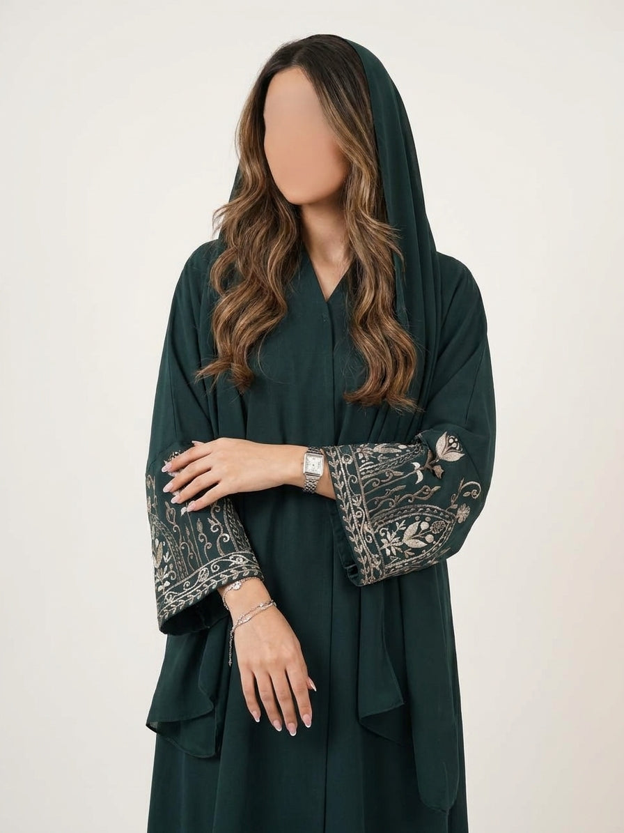 عباية كريب تطريز - Image 2