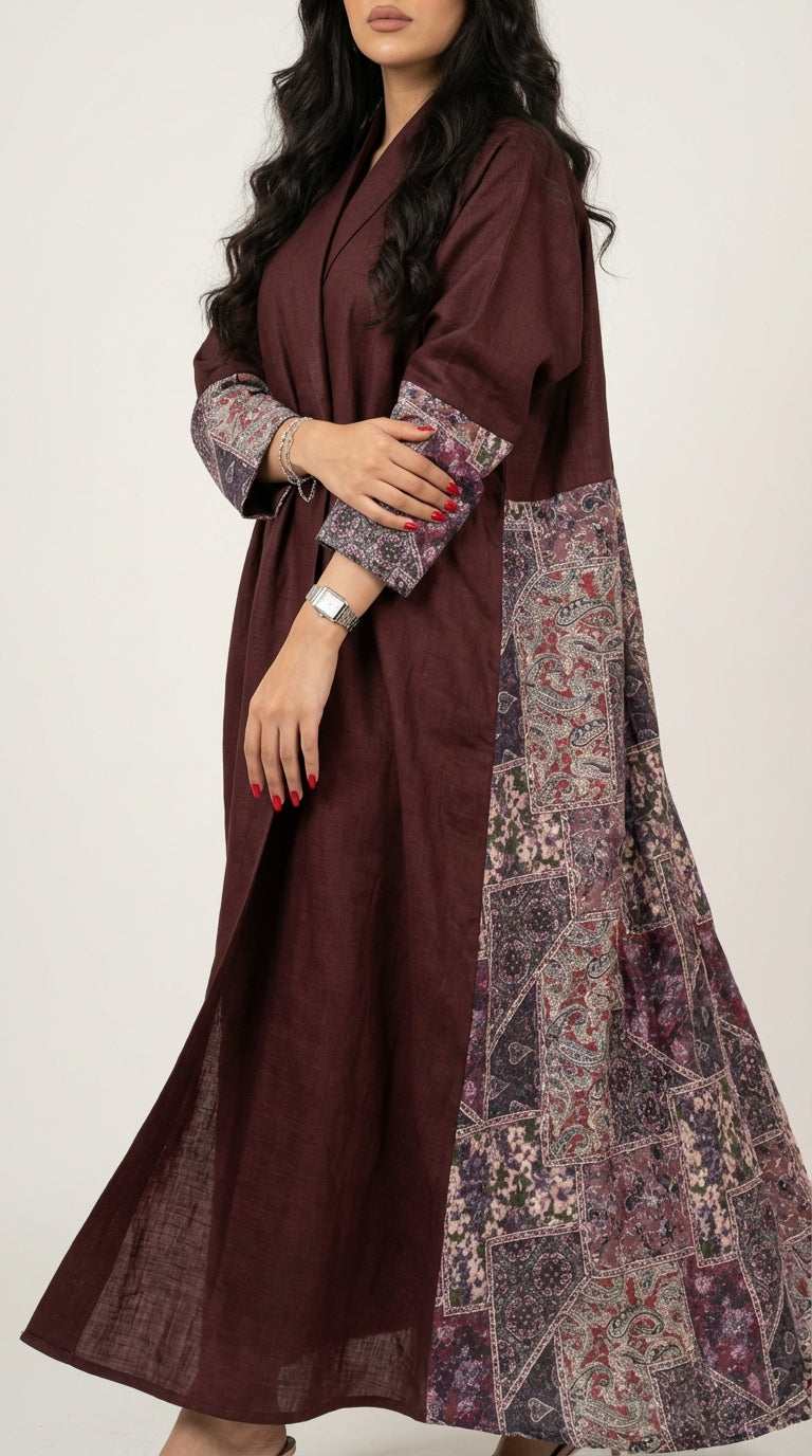 عباية لنن مع تدخيلة جاكار هندي - Image 3