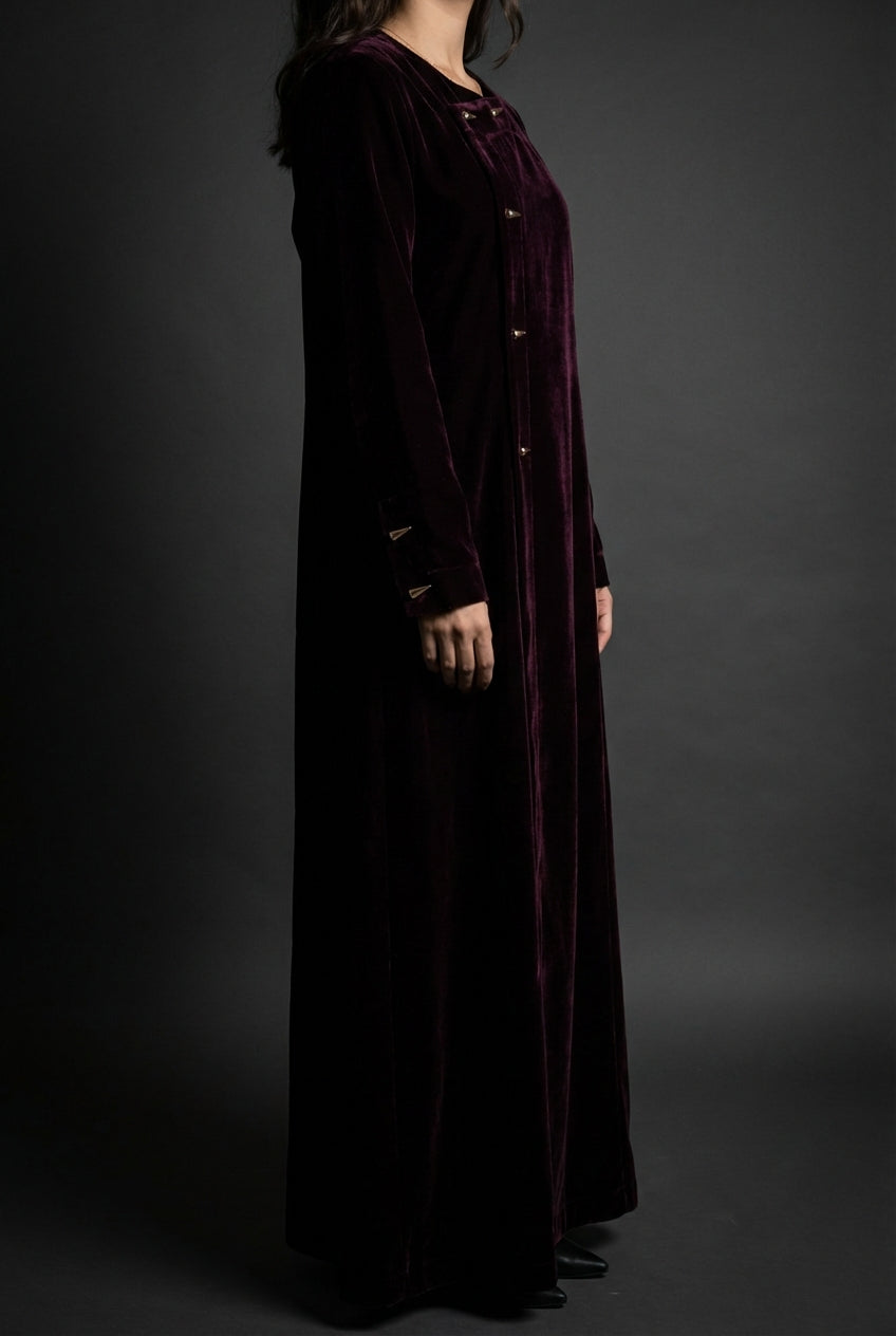 عباية بنفسجي بليزر مخمل - Image 2
