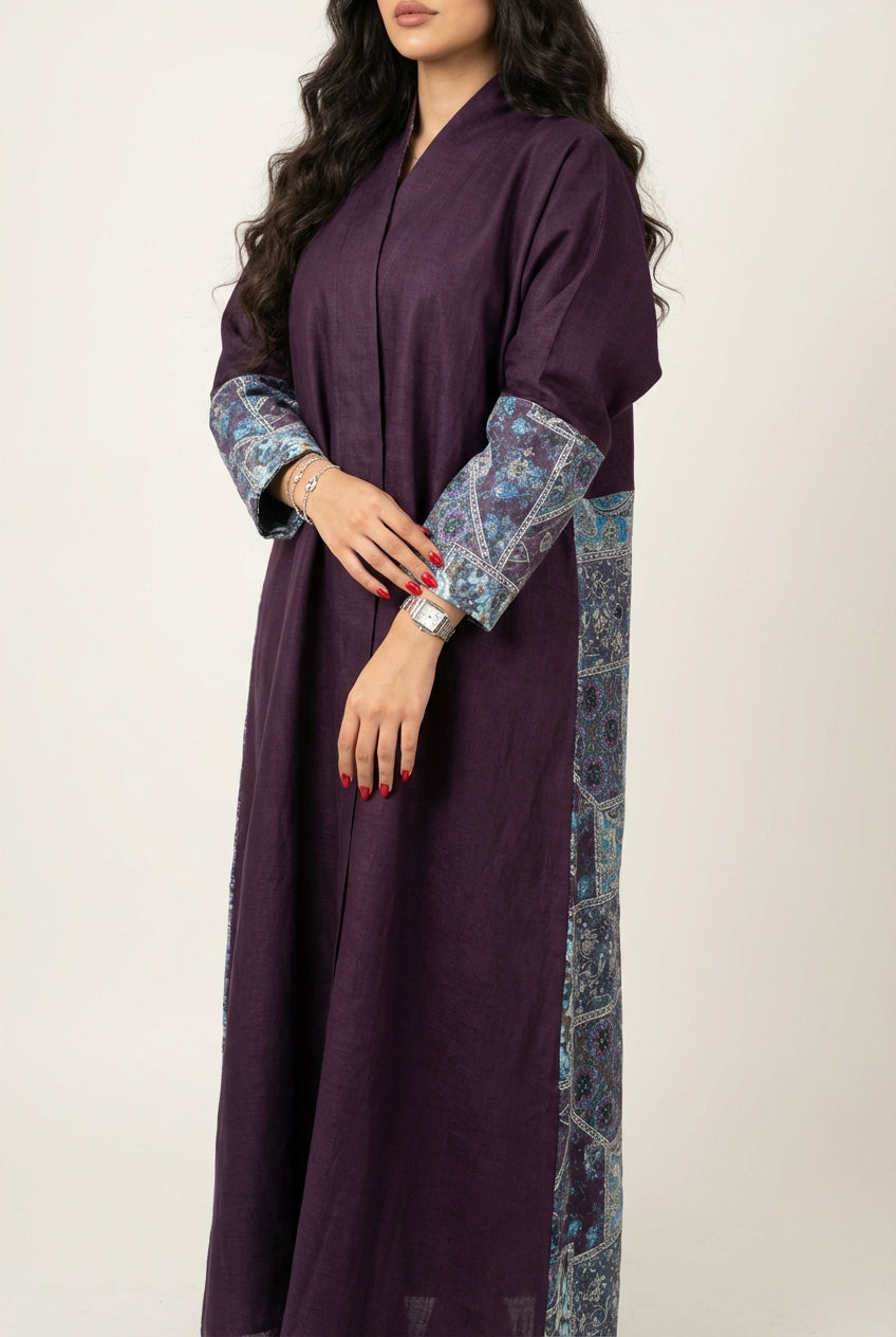 عباية لنن مع تدخيلة جاكار هندي - Image 2