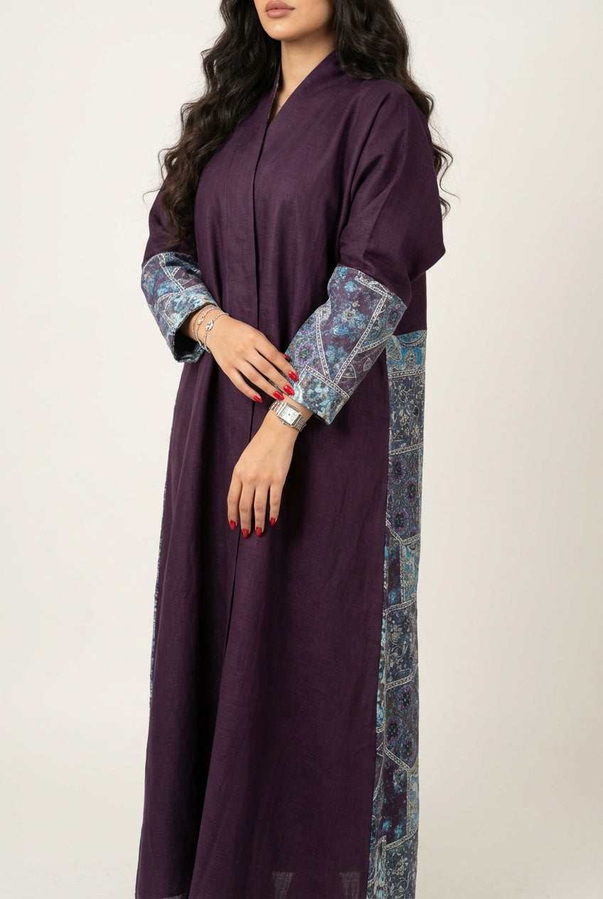 عباية لنن مع تدخيلة جاكار هندي - Image 2