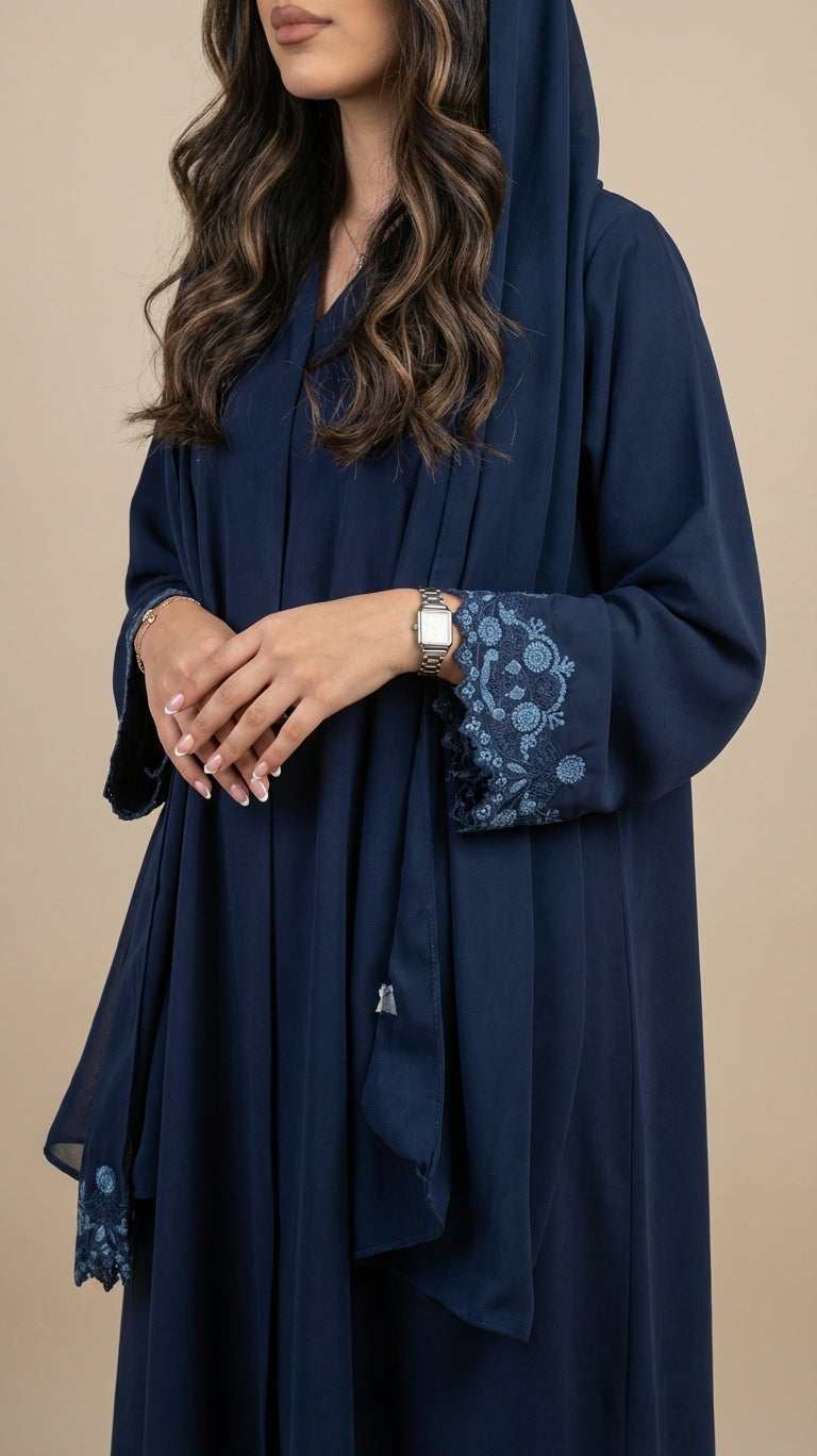 عباية كريب بتدخيلة كلفة تطريز - Image 3